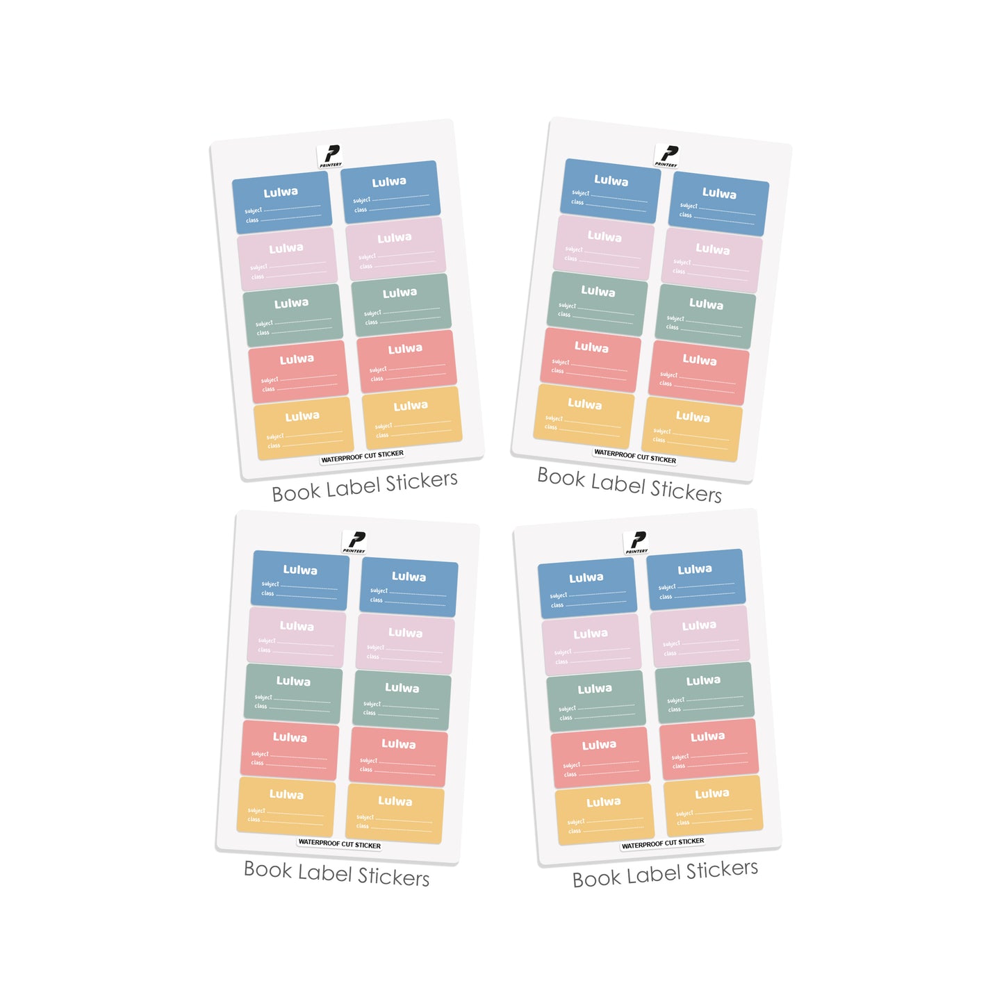 School Label Stickers Pack D010 - Basic Theme