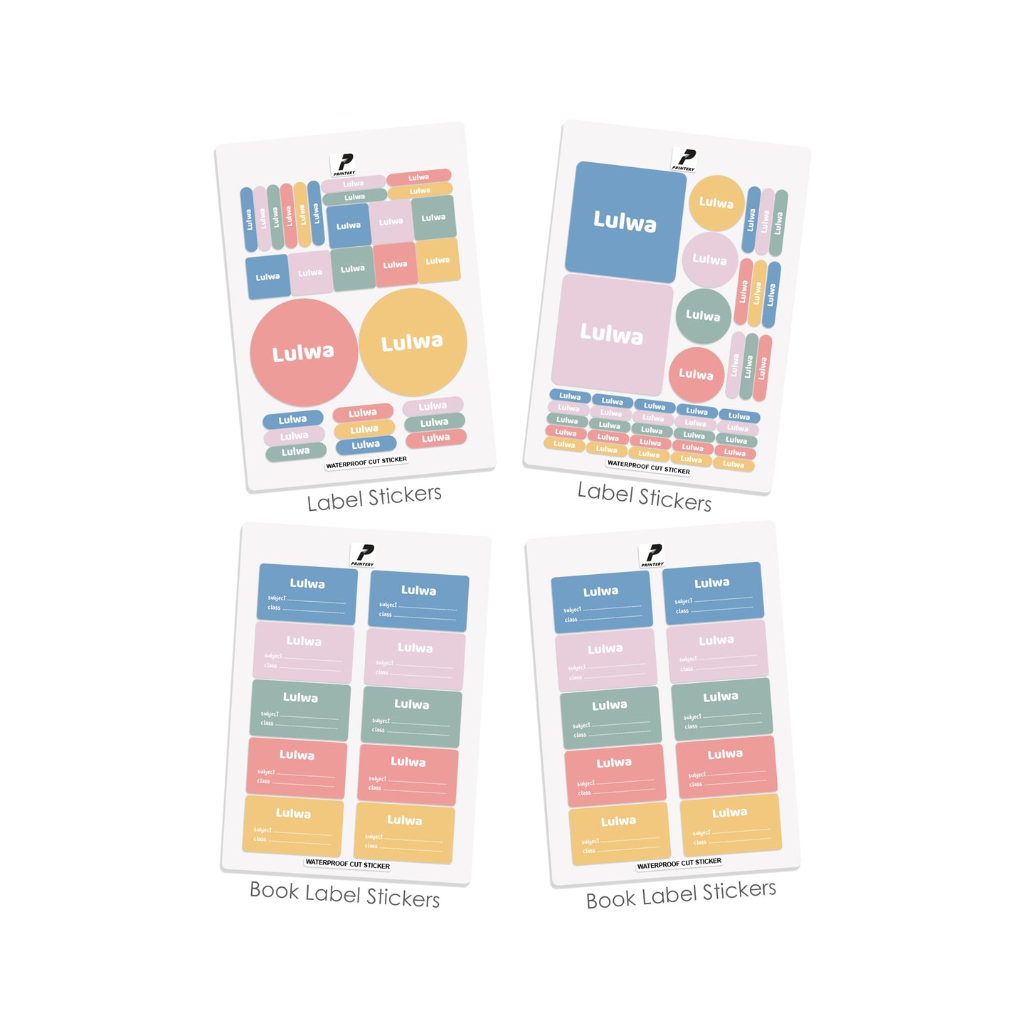 School Label Stickers Pack D010 - Basic Theme