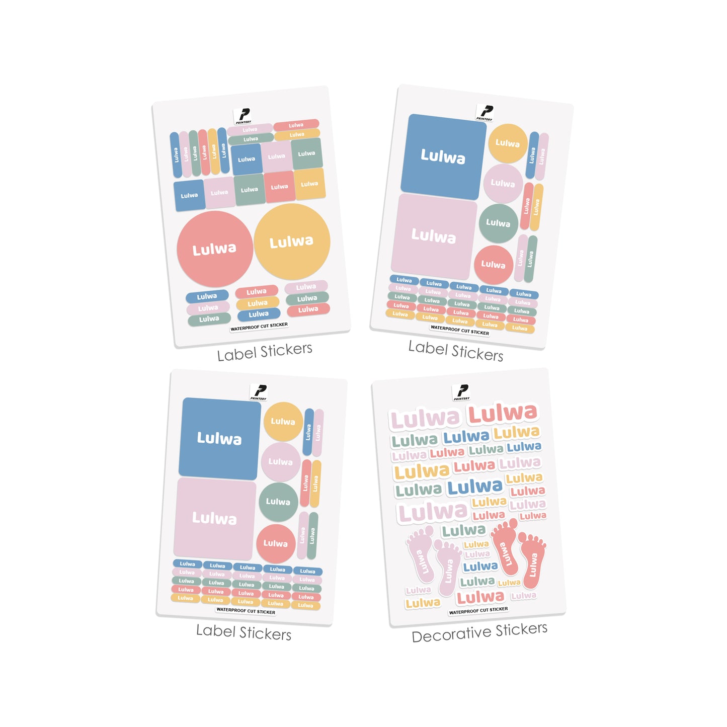 School Label Stickers Pack D010 - Basic Theme