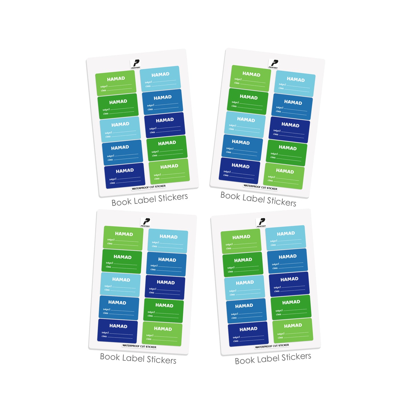 School Label Stickers Pack D012 - Basic Theme
