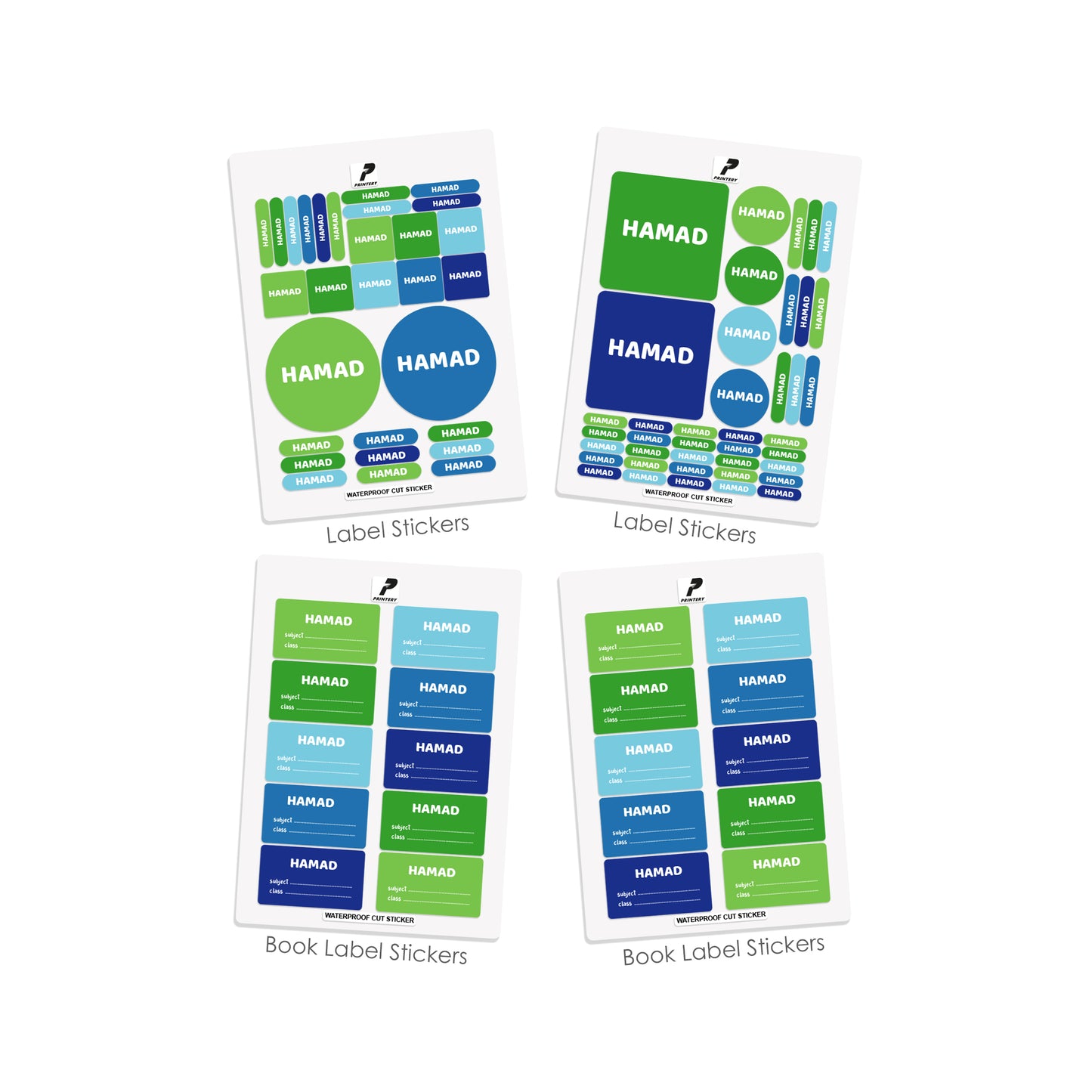 School Label Stickers Pack D012 - Basic Theme