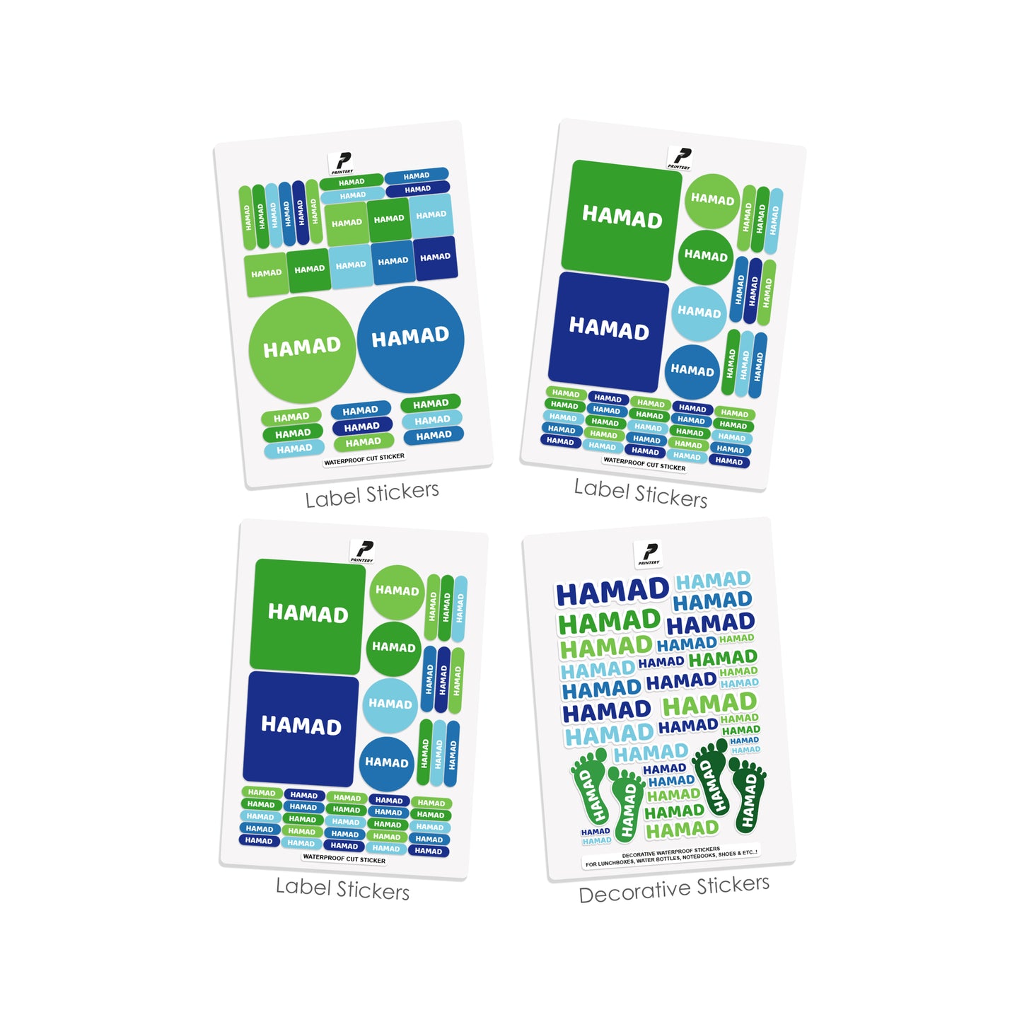 School Label Stickers Pack D012 - Basic Theme