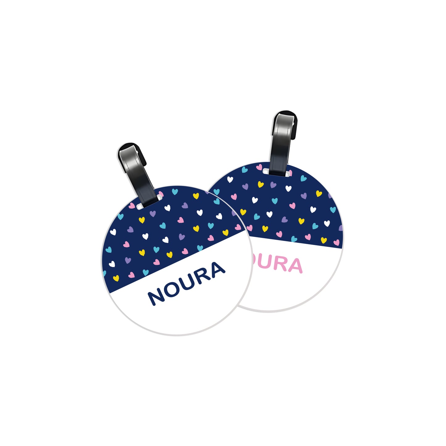School Tags D018 - Navy Heart