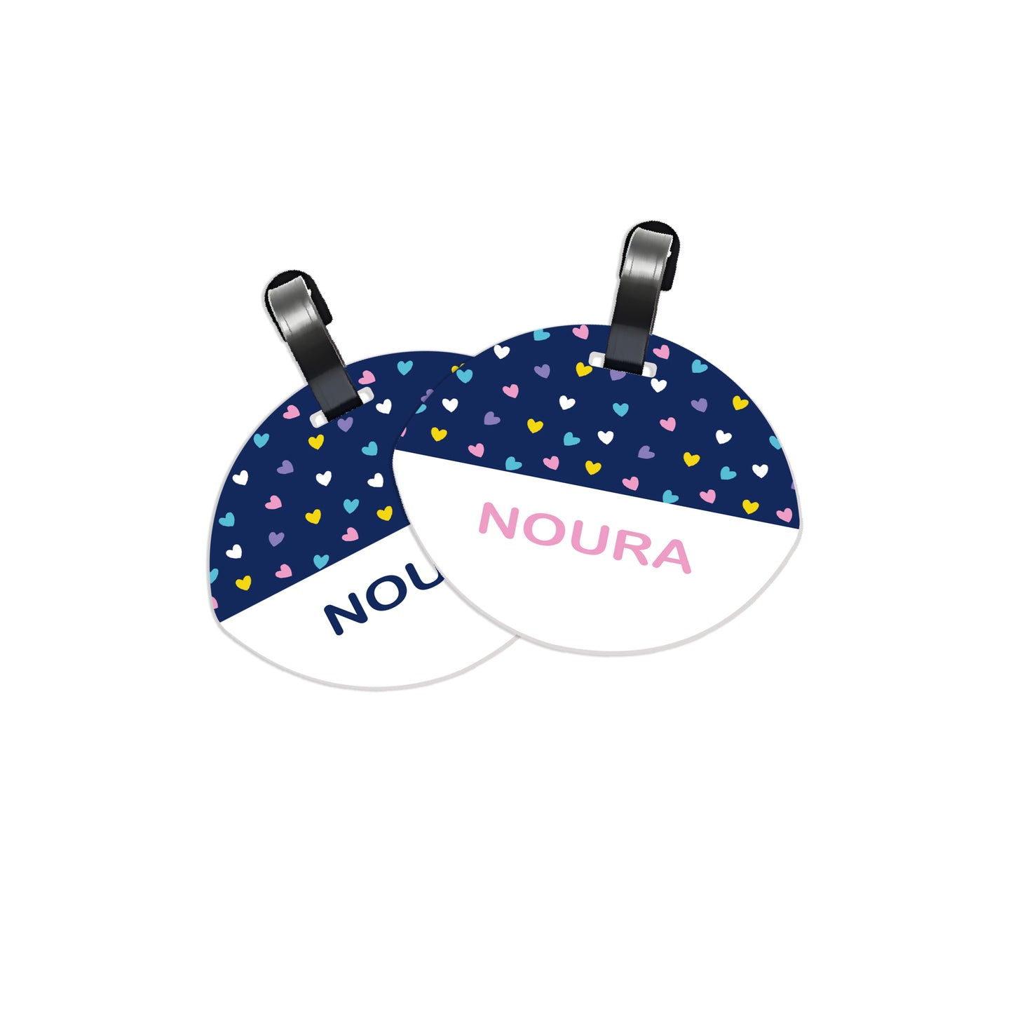 School Tags D018 - Navy Heart