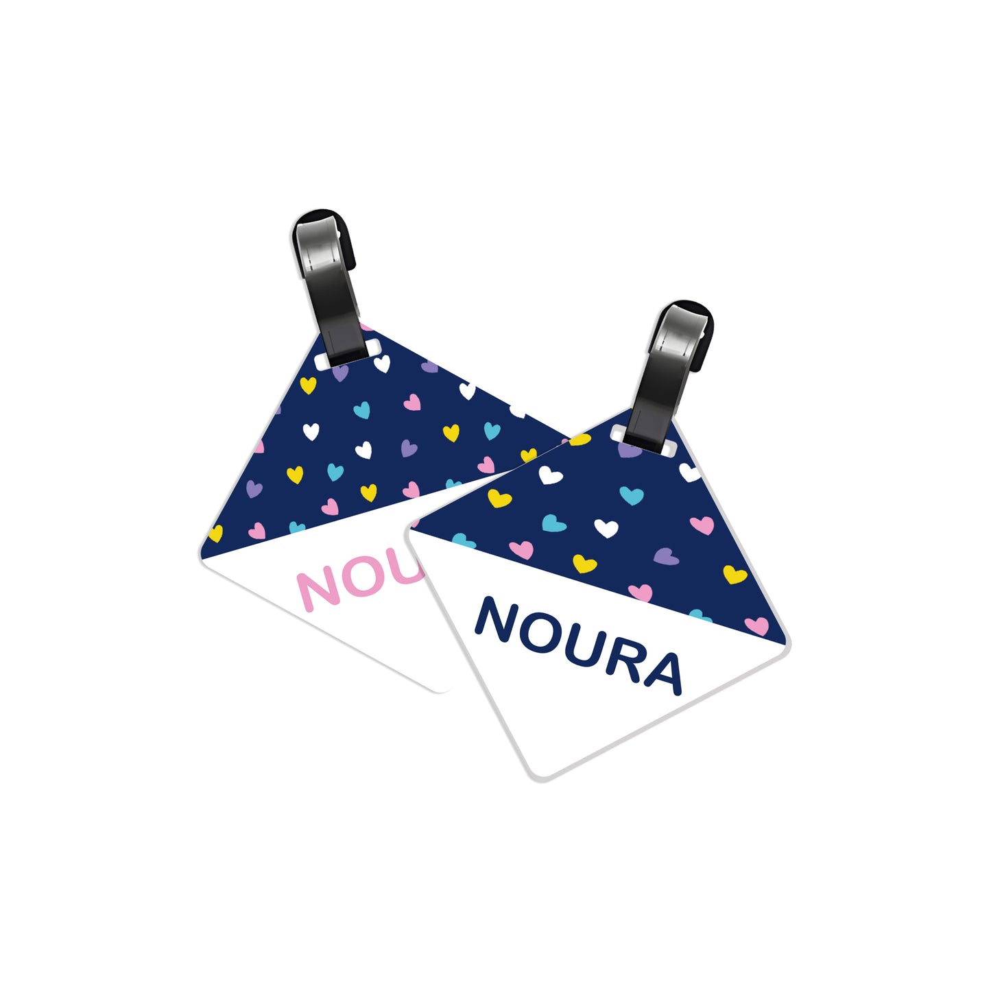 School Tags D018 - Navy Heart