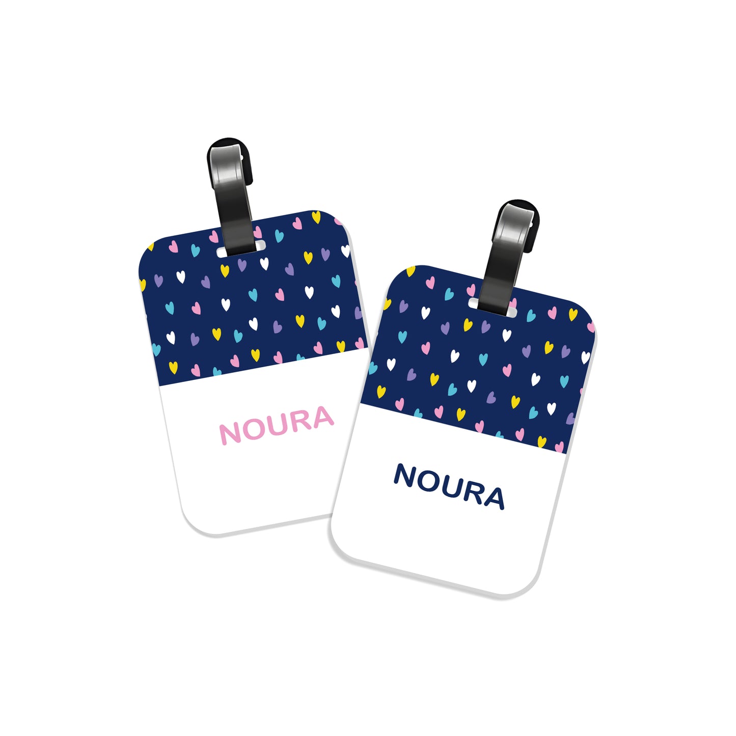 School Tags D018 - Navy Heart