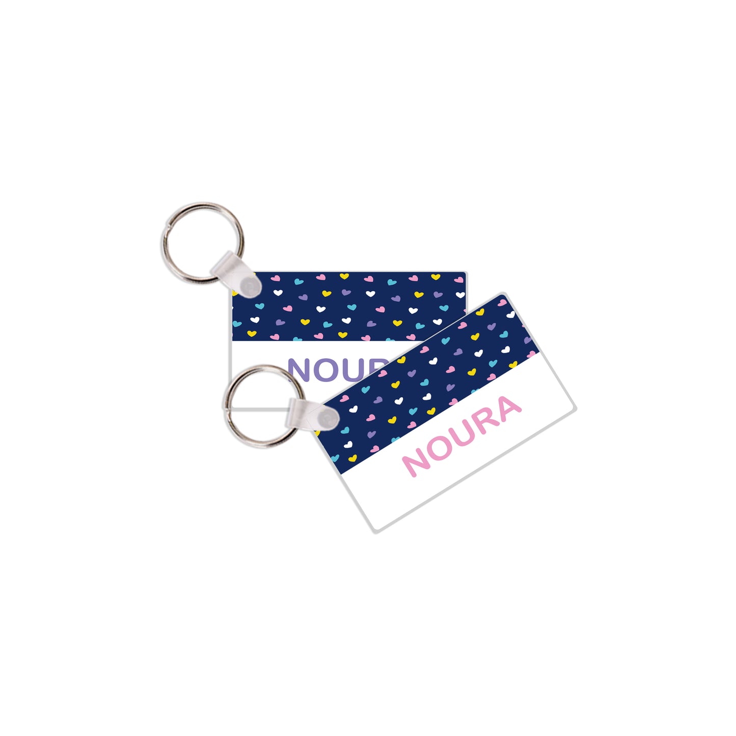 School Tags D018 - Navy Heart