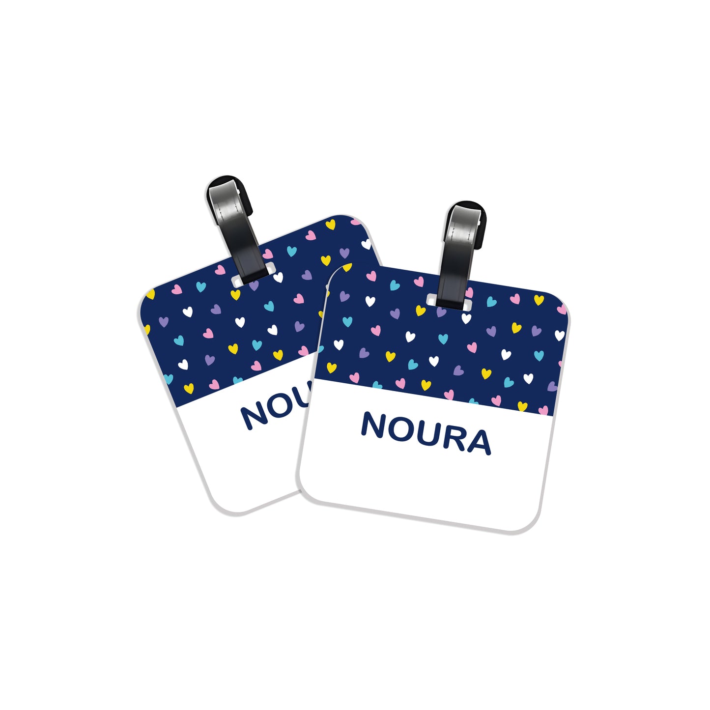 School Tags D018 - Navy Heart