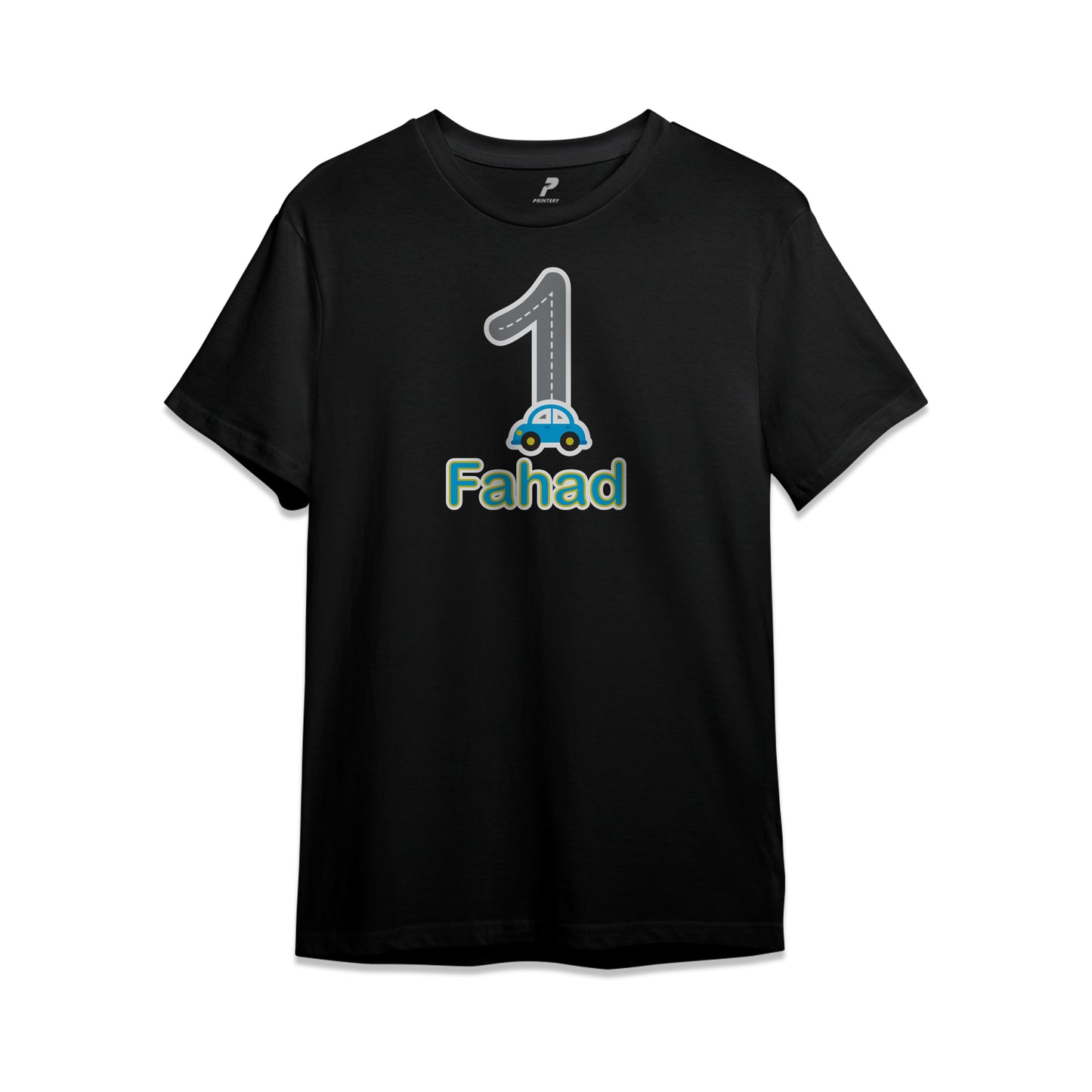 Car Theme Birthday T-Shirt Black