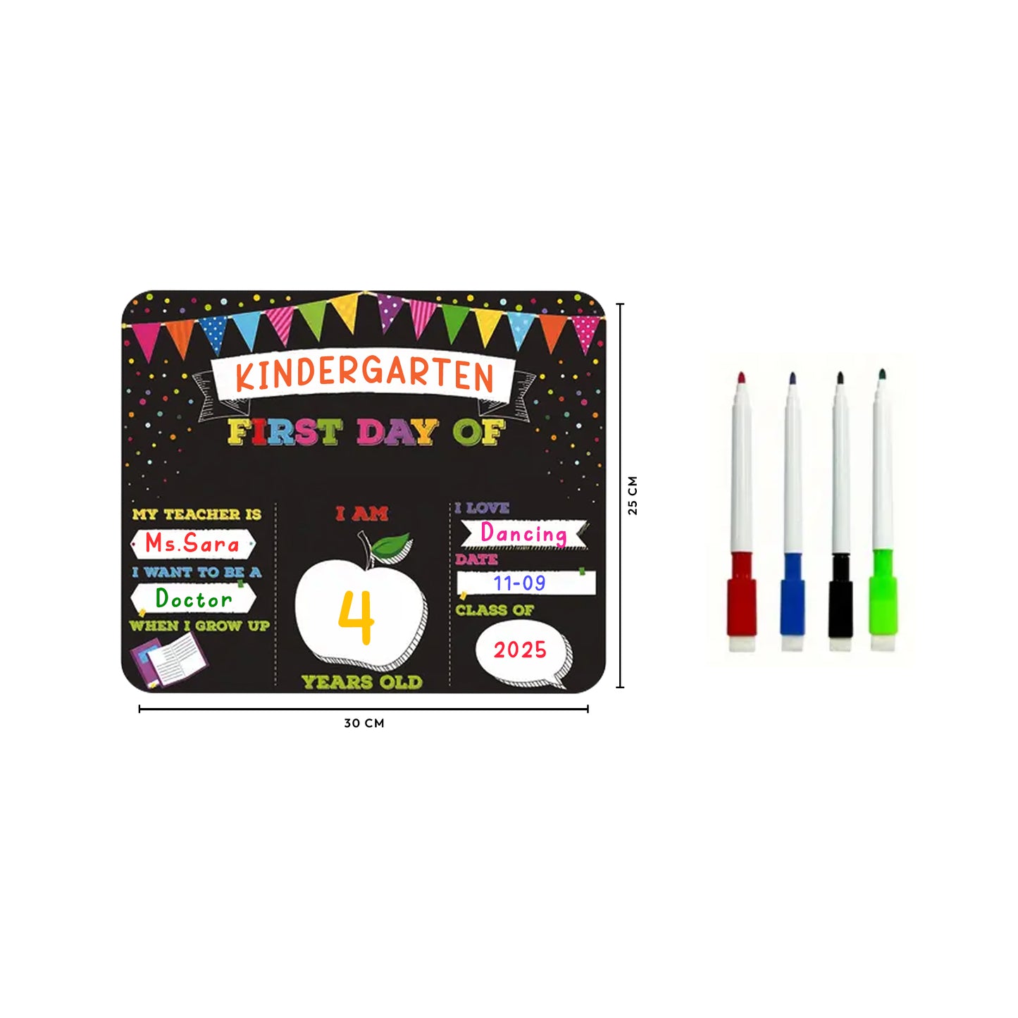 Ready to Buy First Day of School Black Board 2025