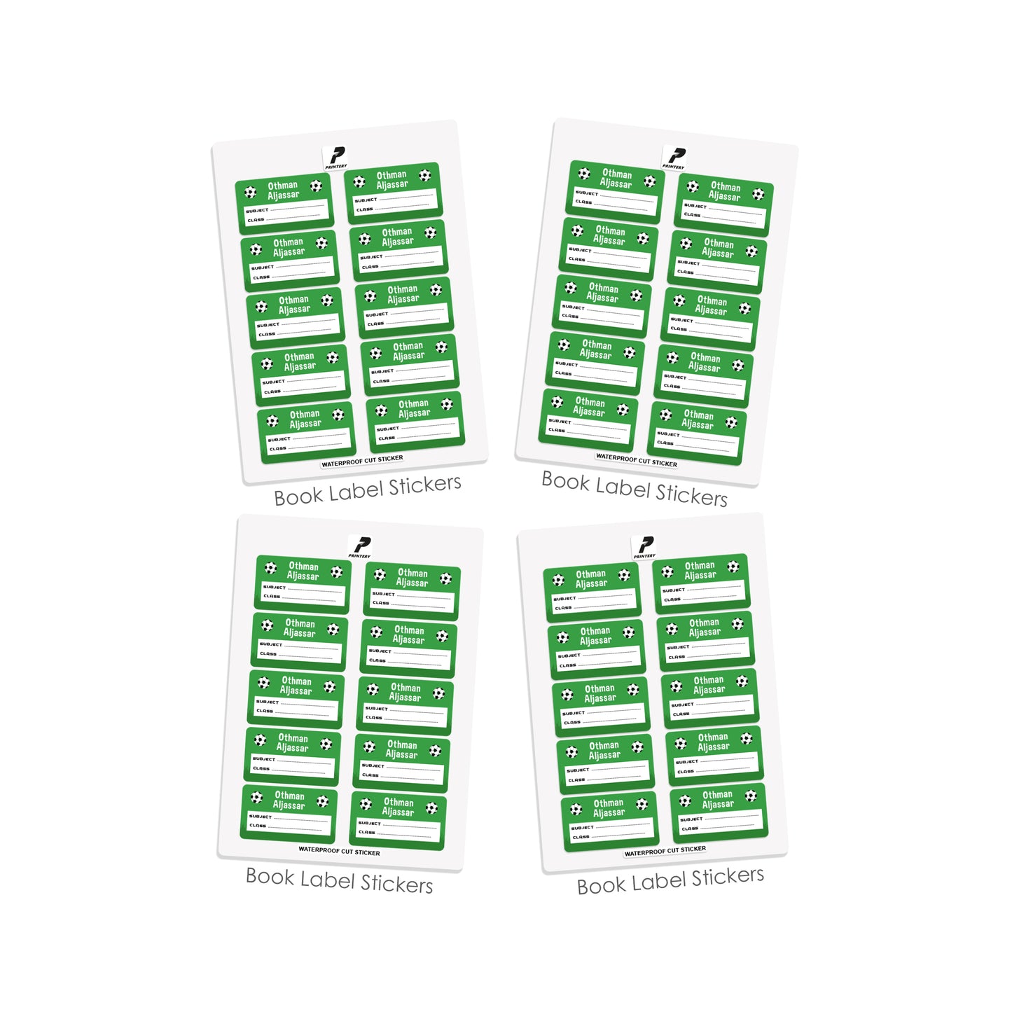 School Label Stickers Pack D023 - Football