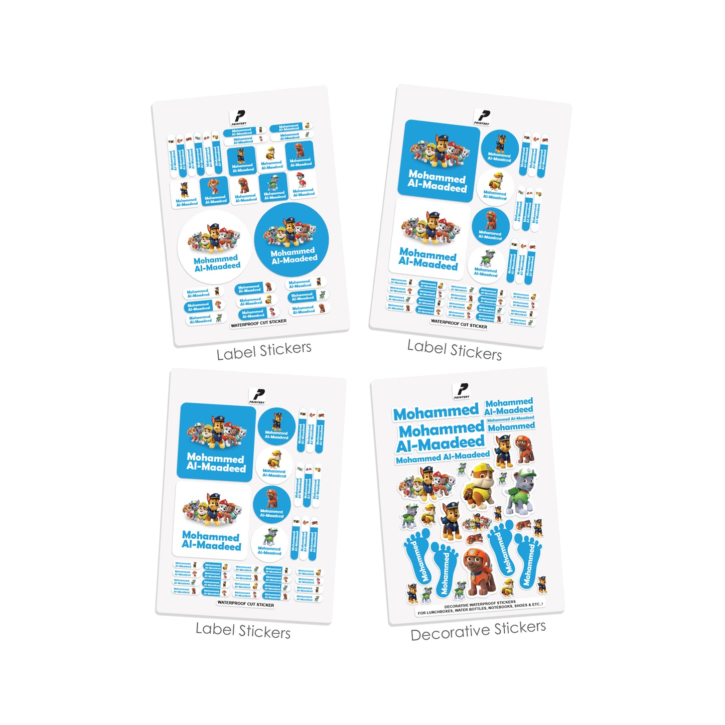 School Label Stickers Pack D025 - Paw Patrol