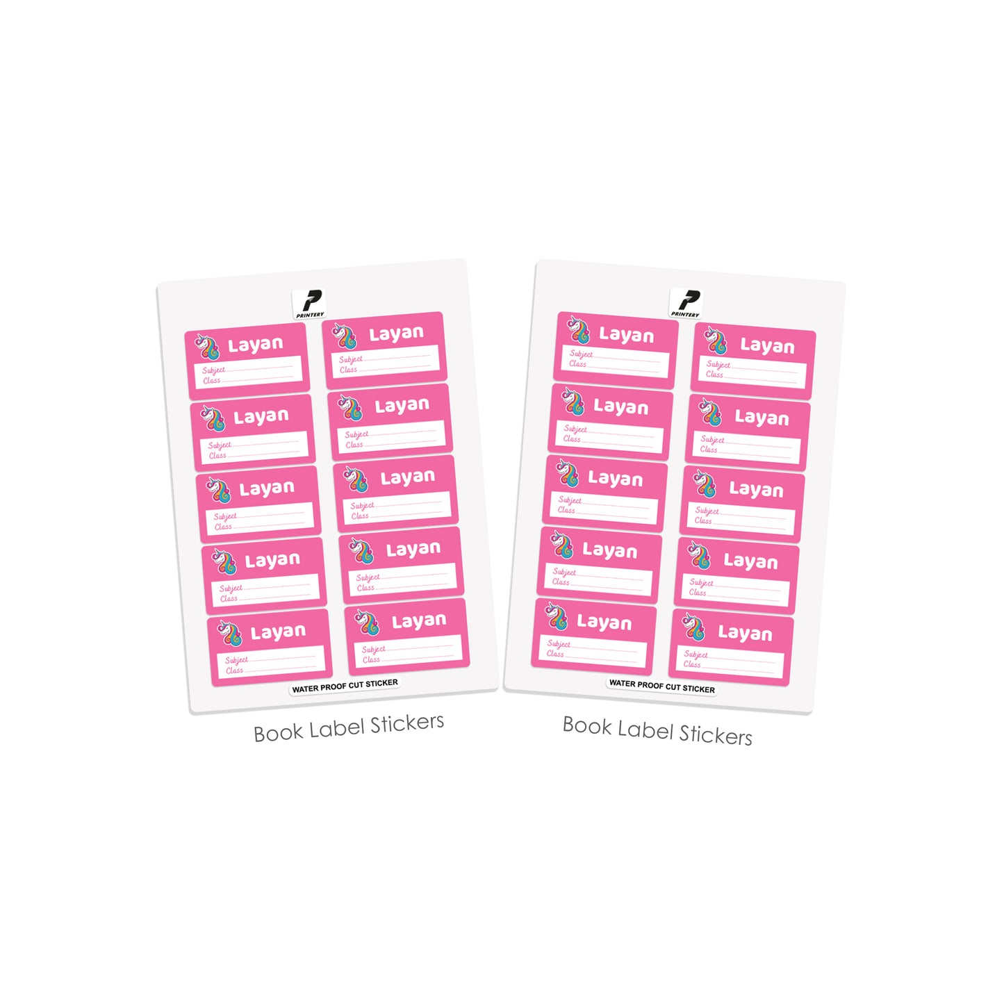 School Label Stickers Pack D048 - Unicorn