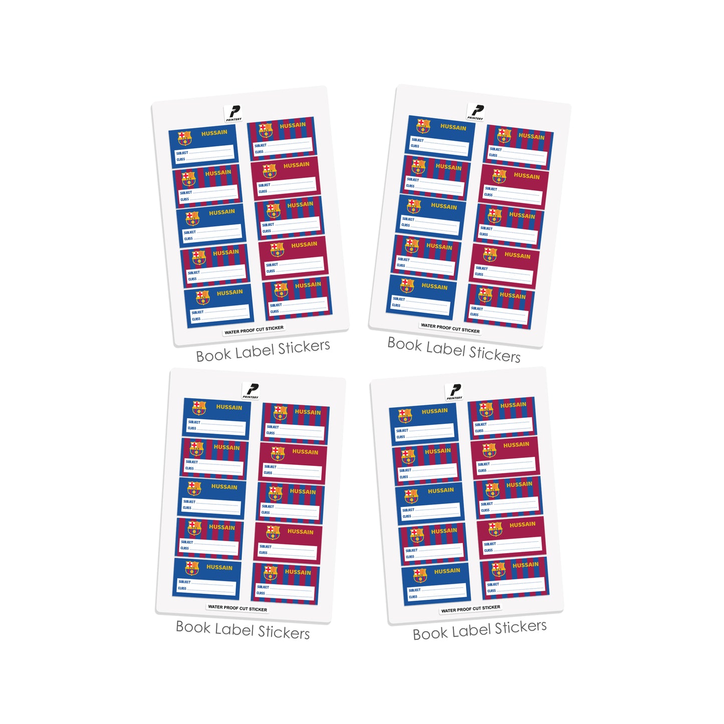 School Label Stickers Pack D051 - FC Barcelona