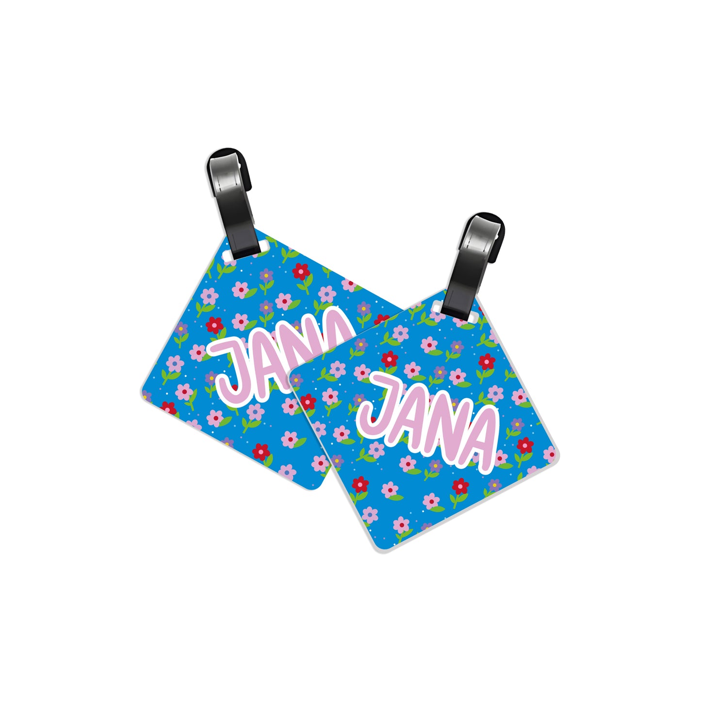 School Tags D053 - Flowers Patter