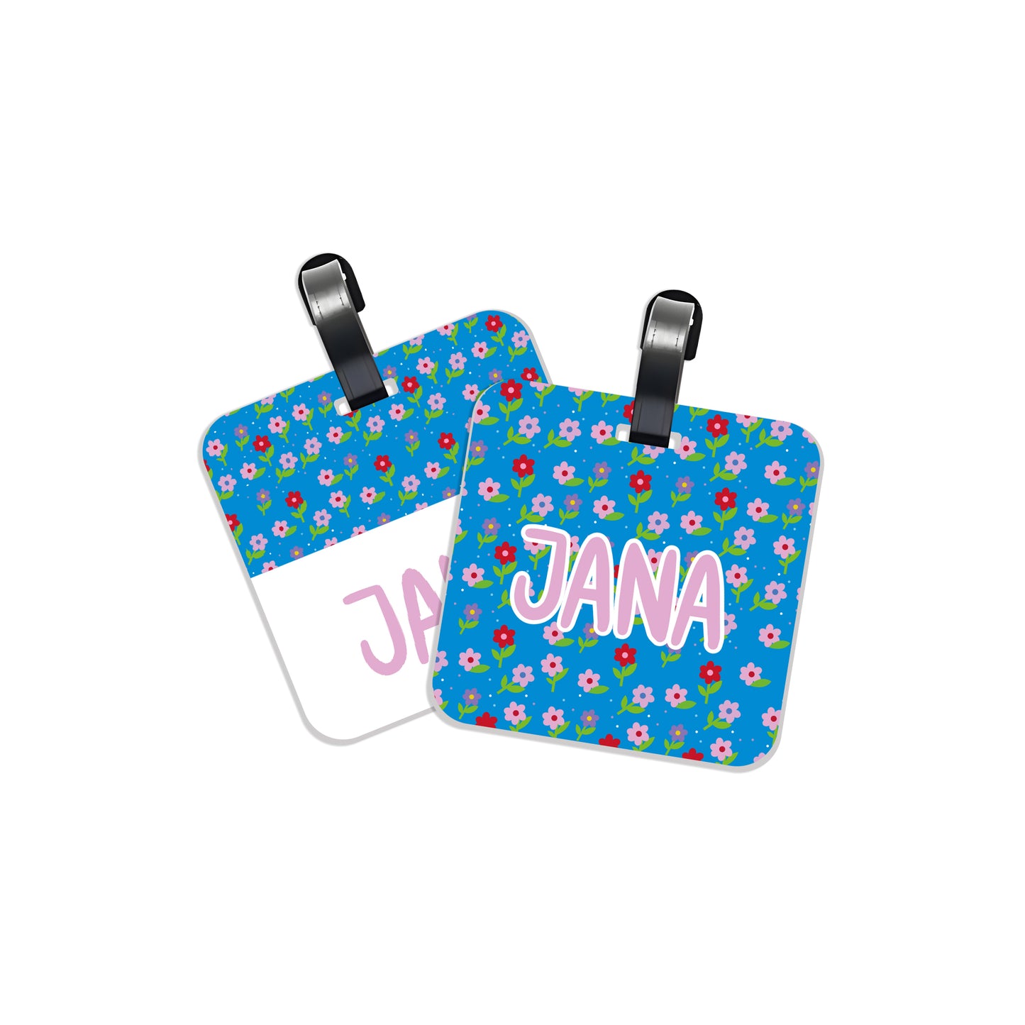 School Tags D053 - Flowers Patter
