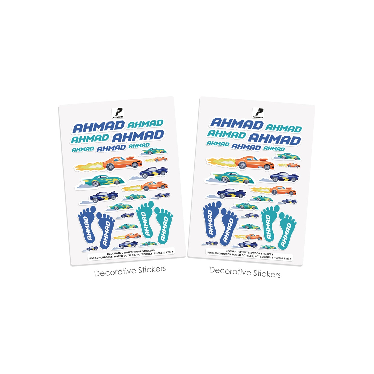 School Label Stickers Pack D055 - Cars