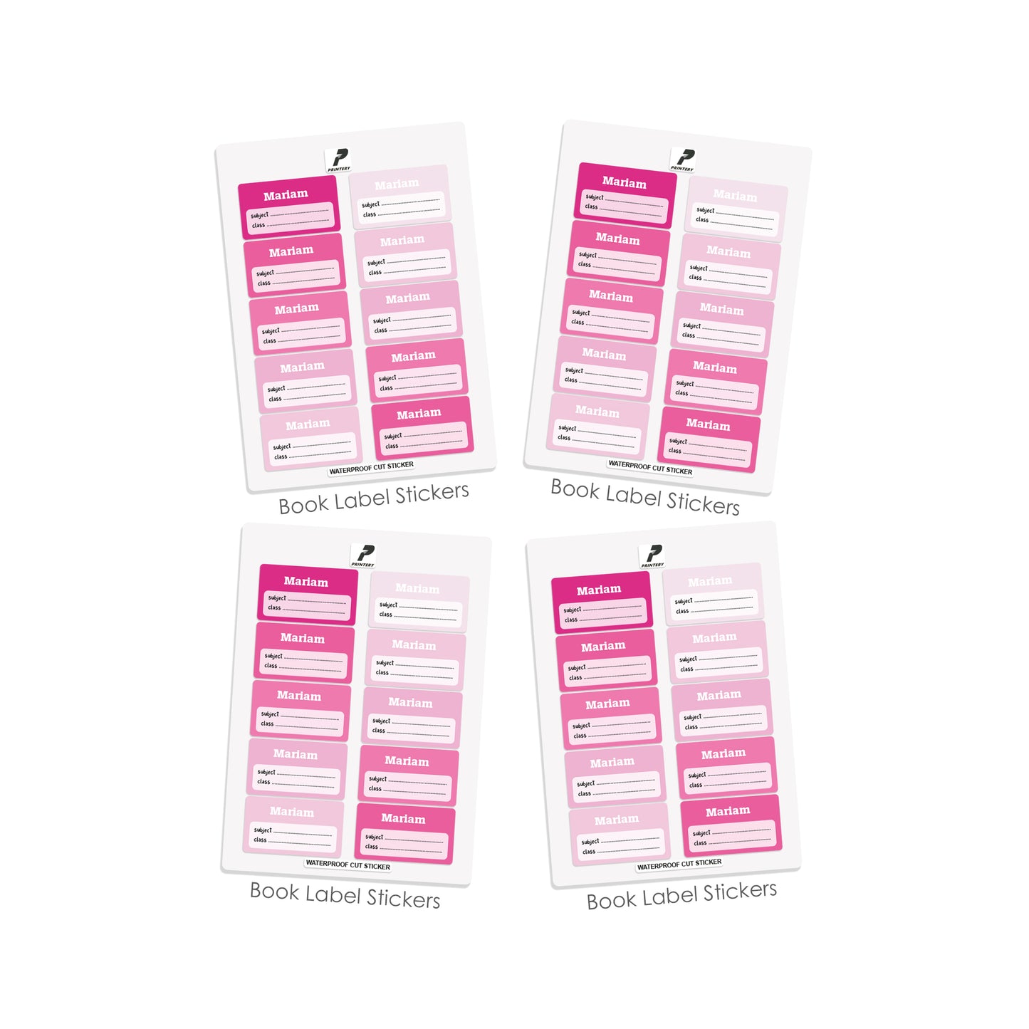 School Label Stickers Pack D064 - Basic Theme