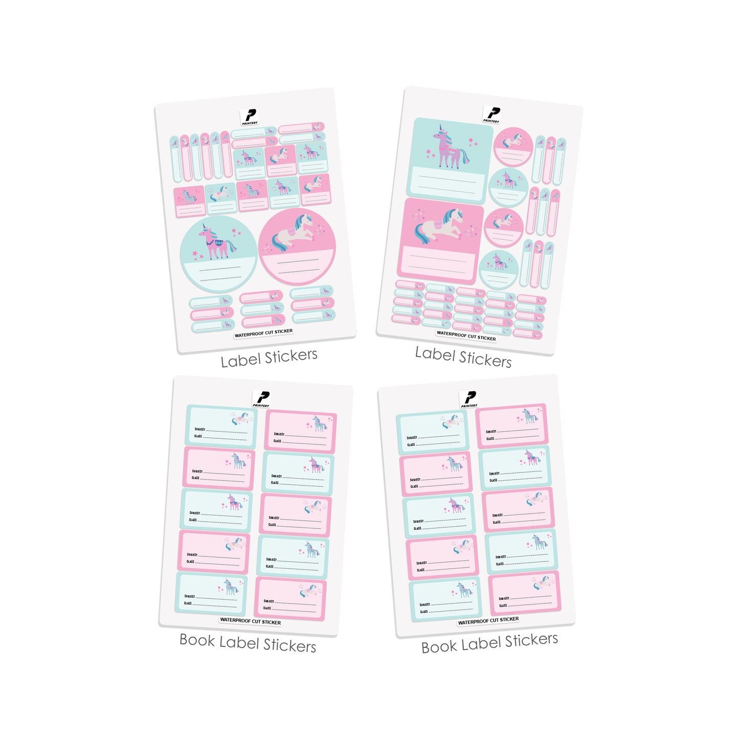 Ready to Buy School Label Pack D069 - Unicorn