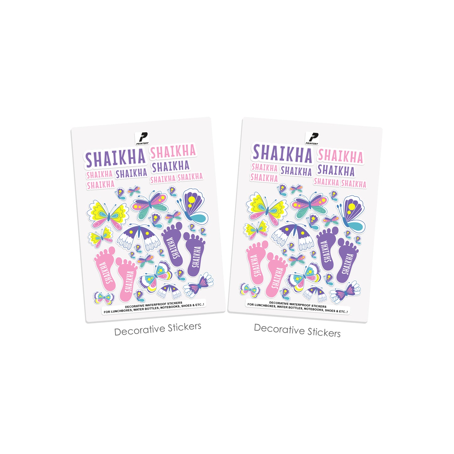 School Label Stickers Pack D071 - Butterfly