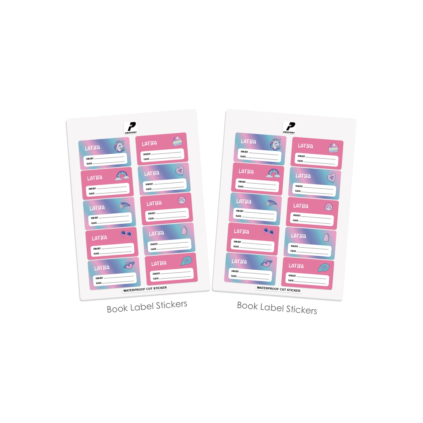 School Label Stickers Pack D077 - Unicorn