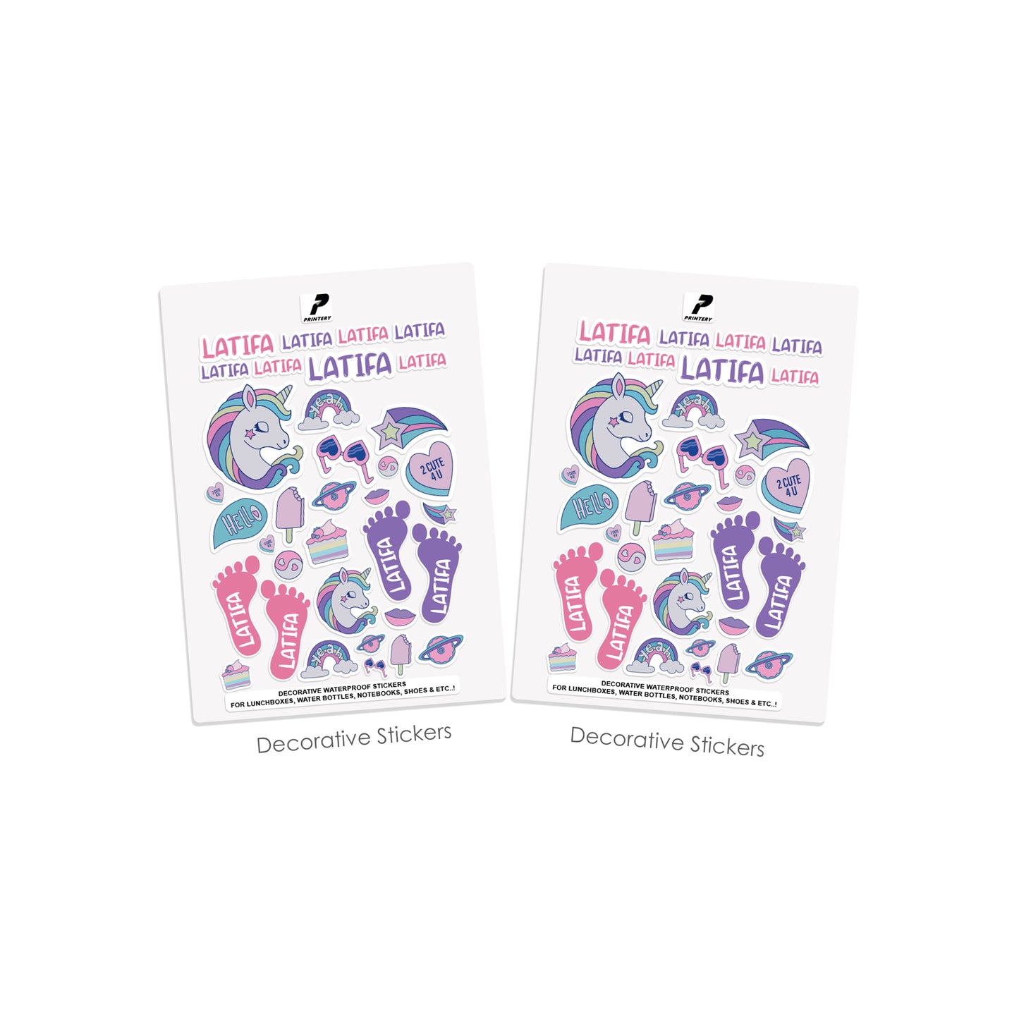 School Label Stickers Pack D077 - Unicorn