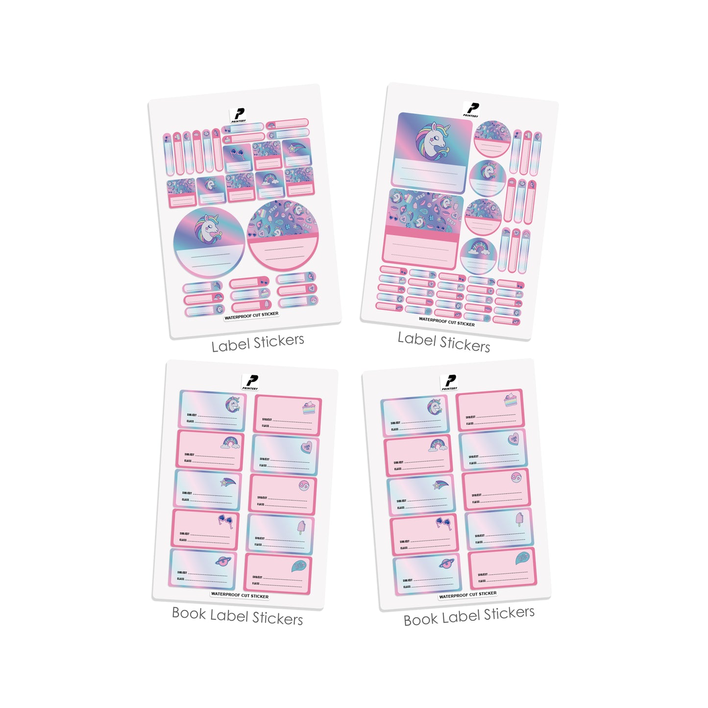 Ready to Buy School Label Pack D077 - Unicorn