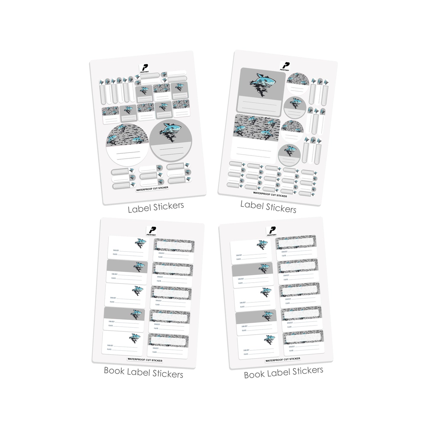 Ready to Buy School Label Pack D078 - Shark