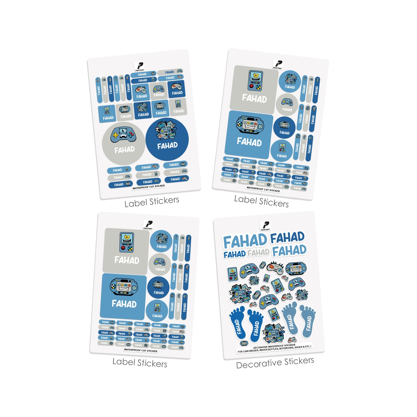 School Label Stickers Pack D079 -Joystick