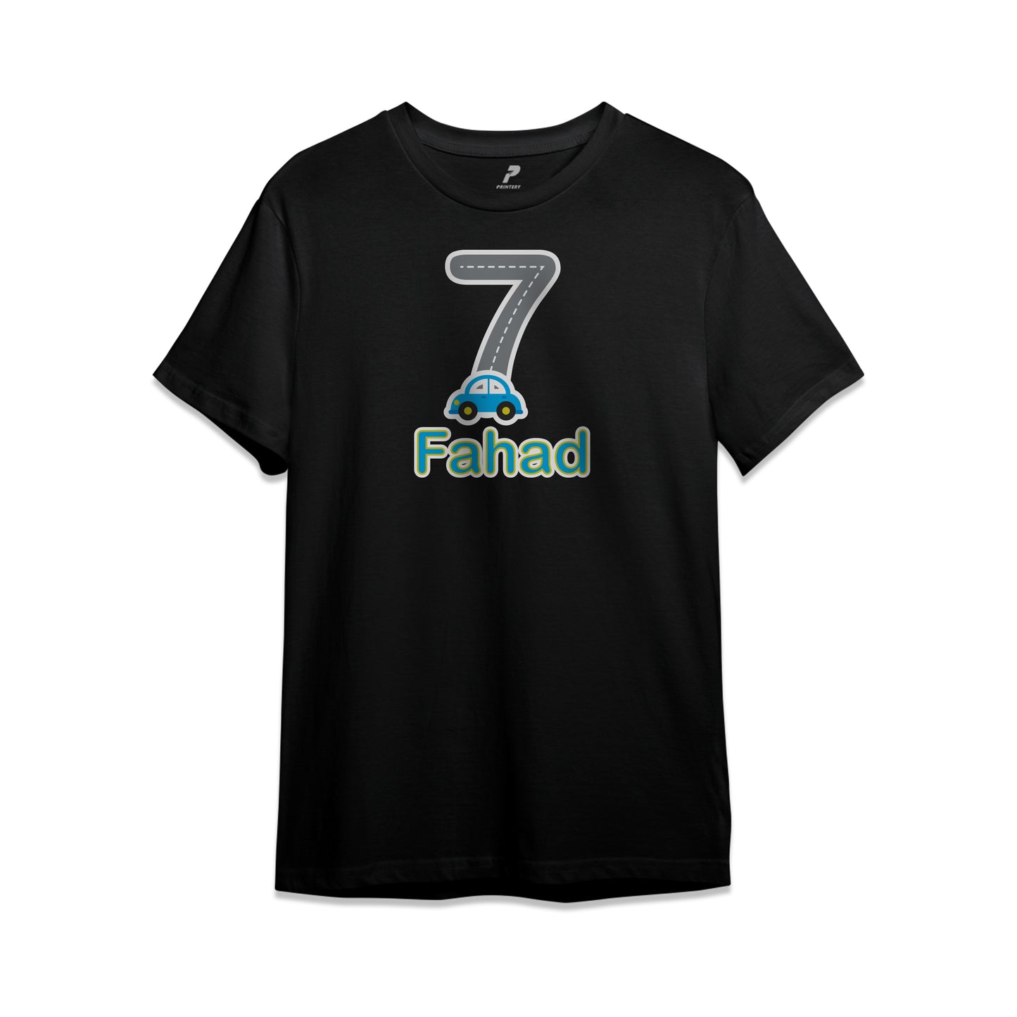 Car Theme Birthday T-Shirt Black
