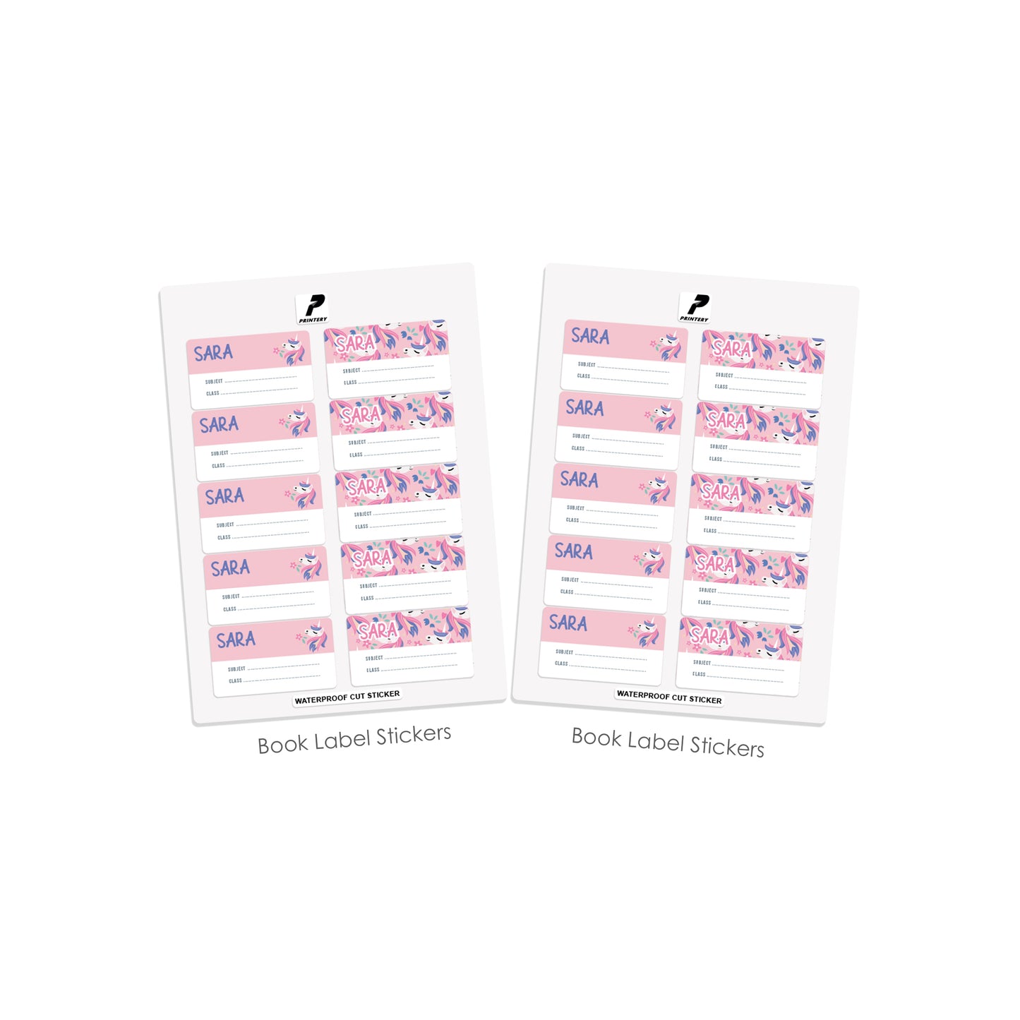 School Label Stickers Pack D090 - Unicorn