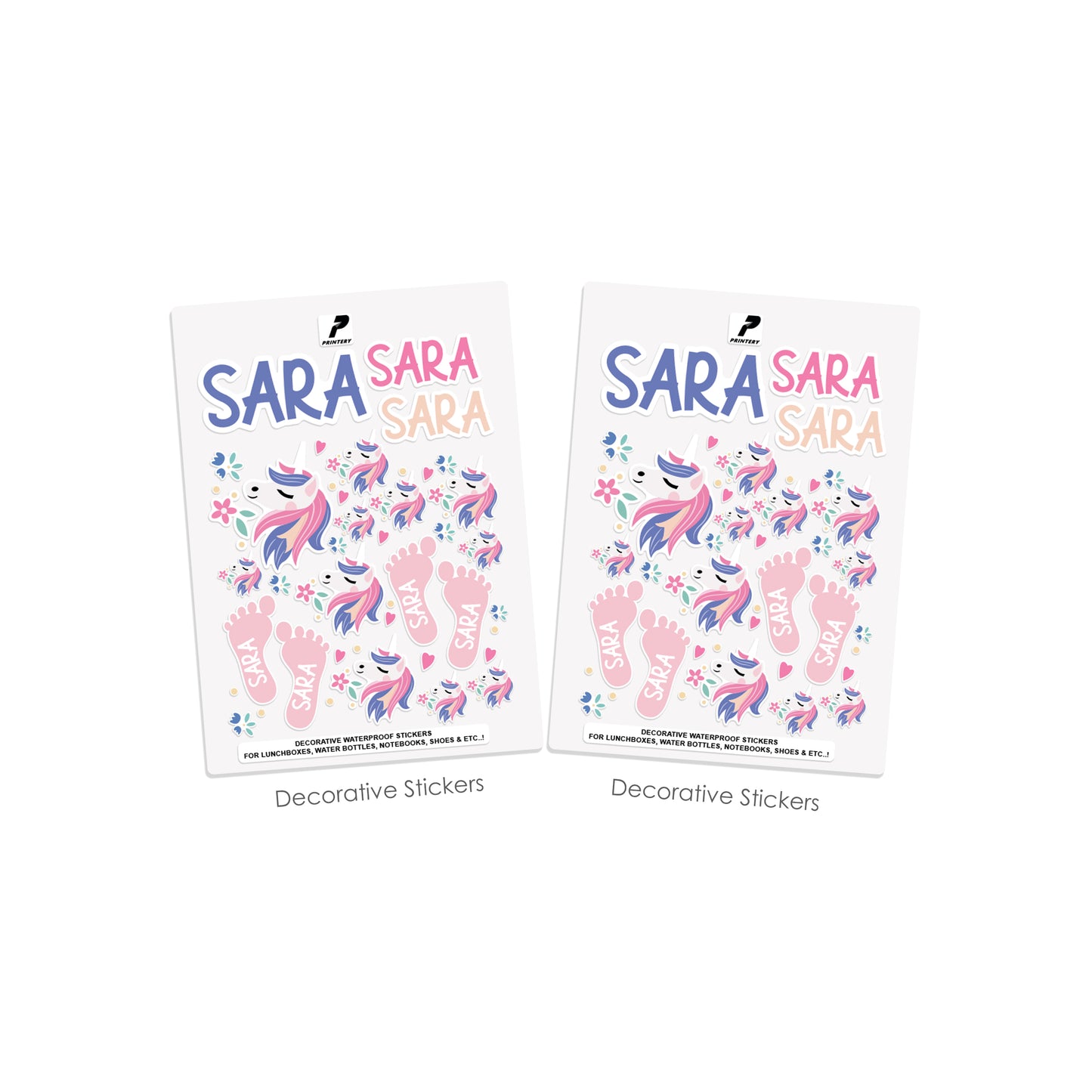 School Label Stickers Pack D090 - Unicorn