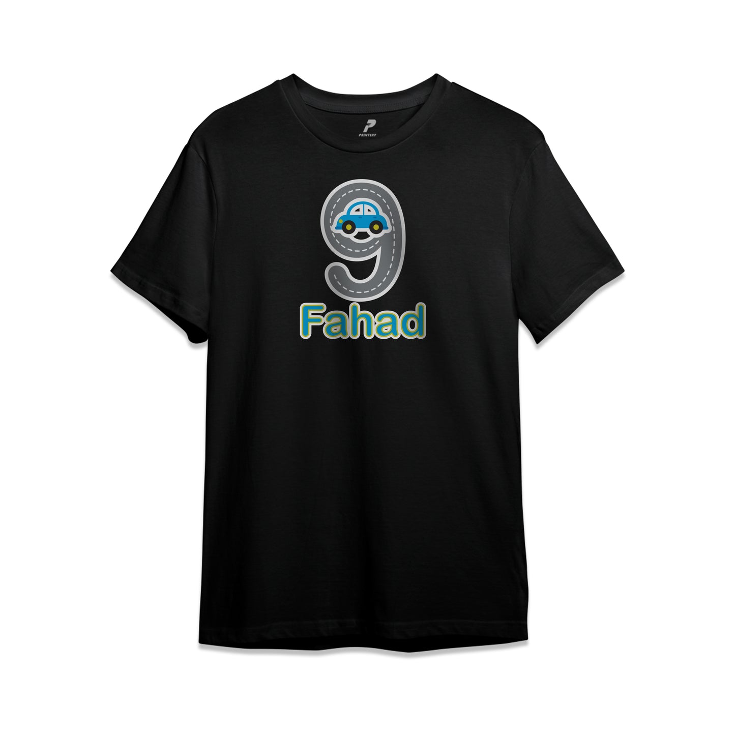 Car Theme Birthday T-Shirt Black