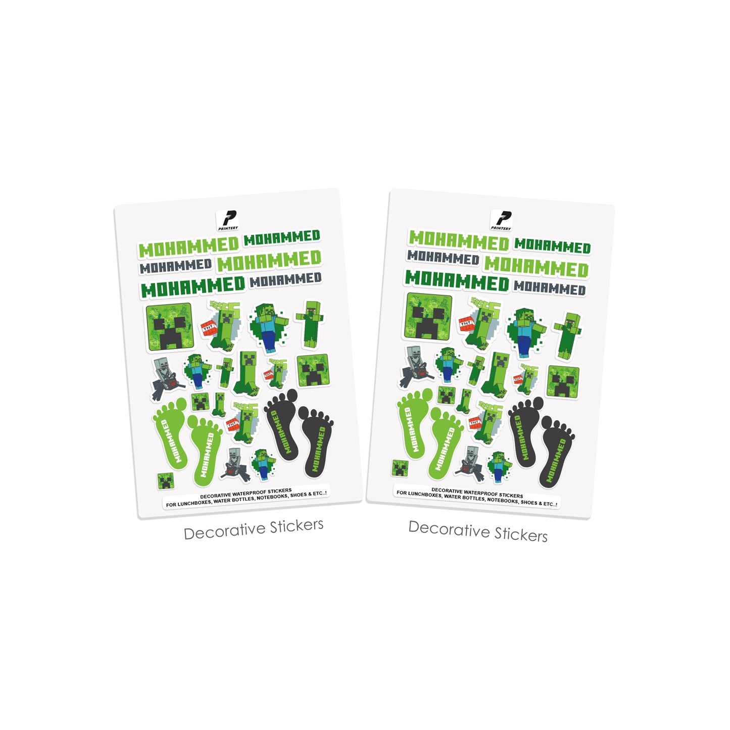 School Label Stickers Pack D102 - Minecraft