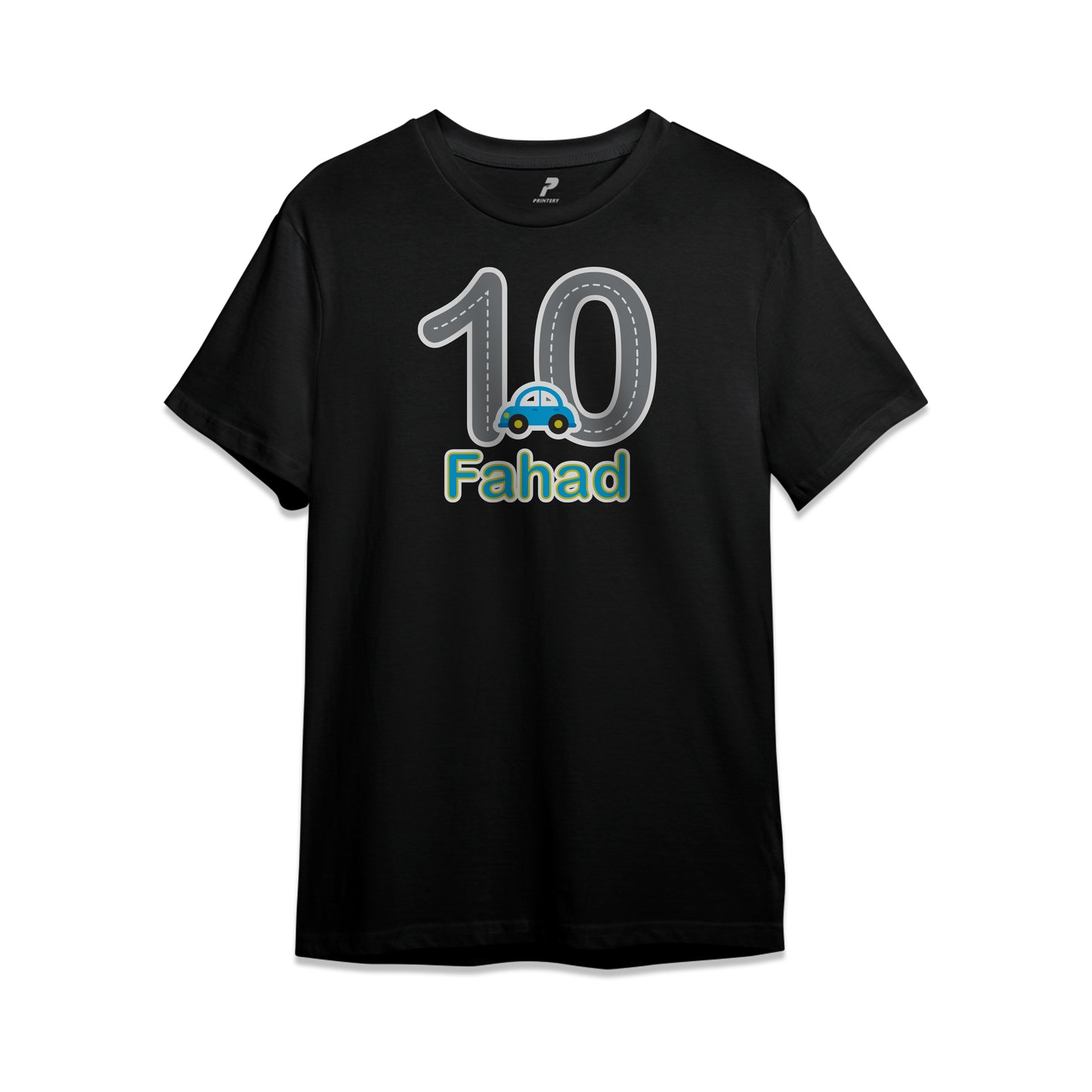 Car Theme Birthday T-Shirt Black