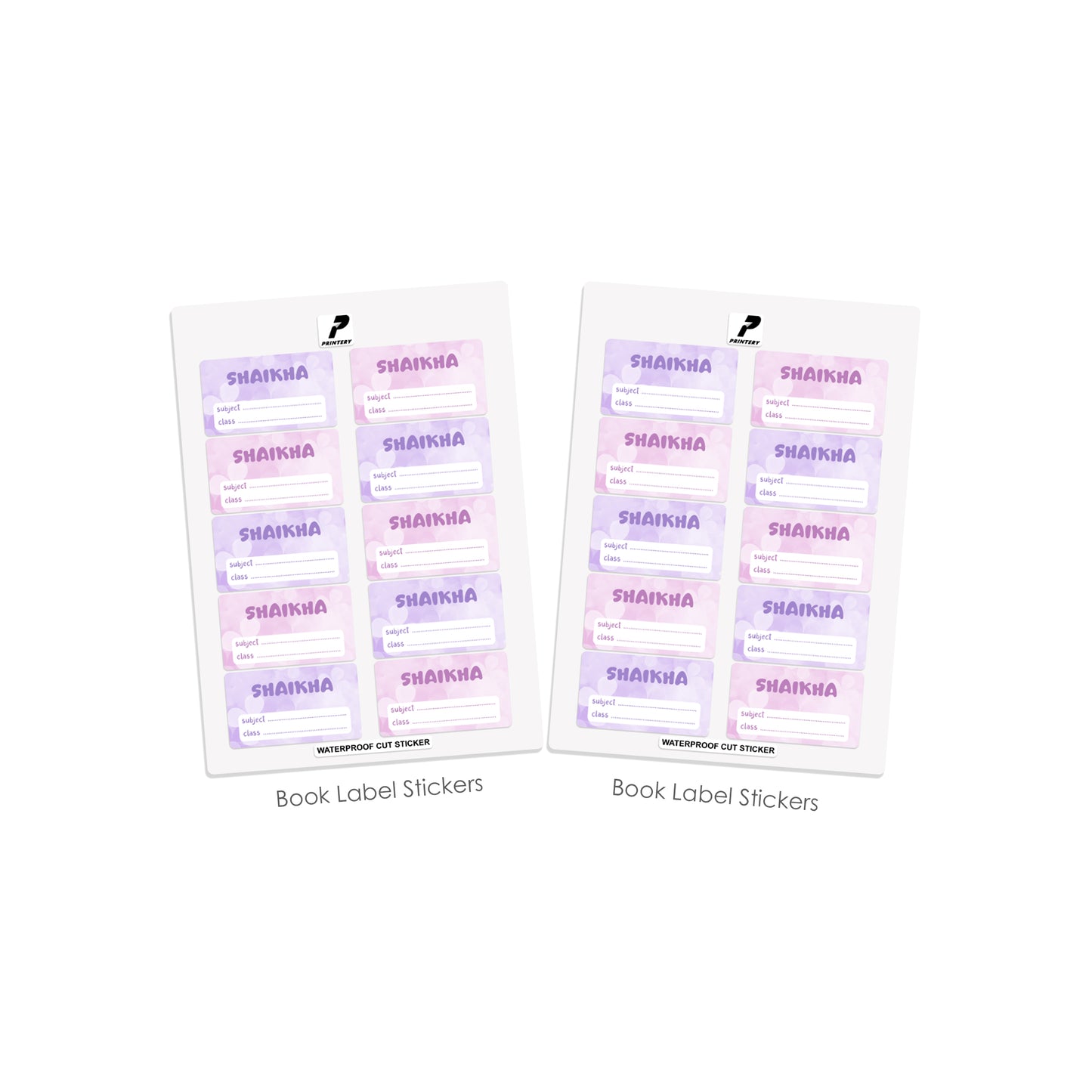 School Label Stickers Pack D137 - Flower