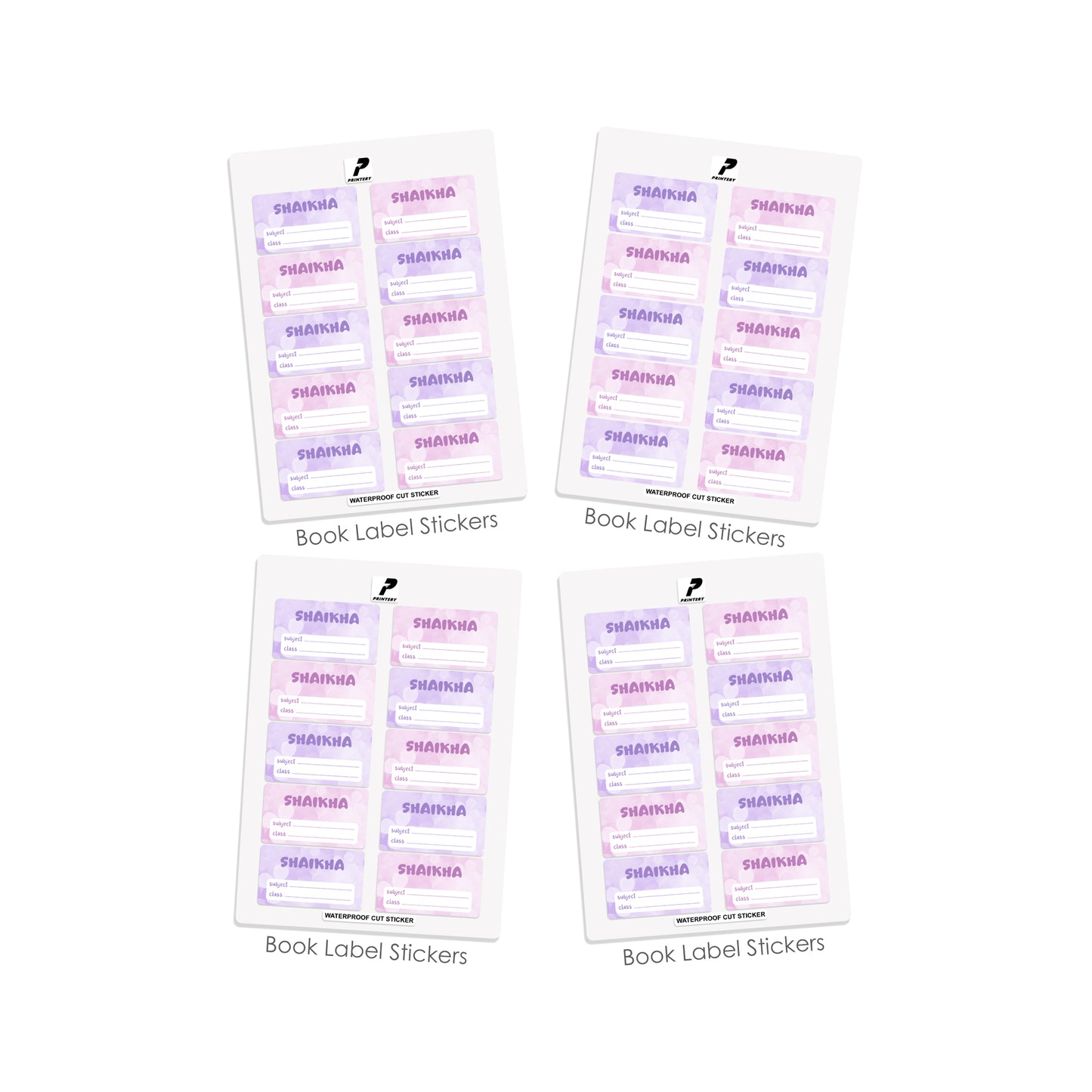 School Label Stickers Pack D137 - Flower