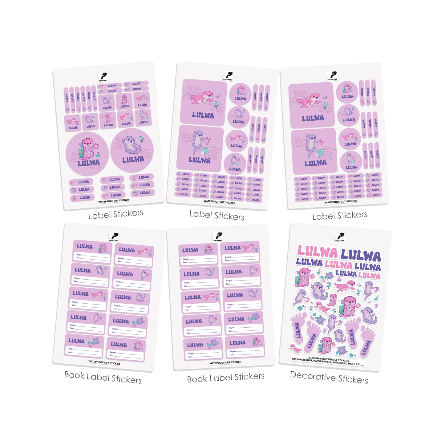 School Label Stickers Pack D138 - Beaver