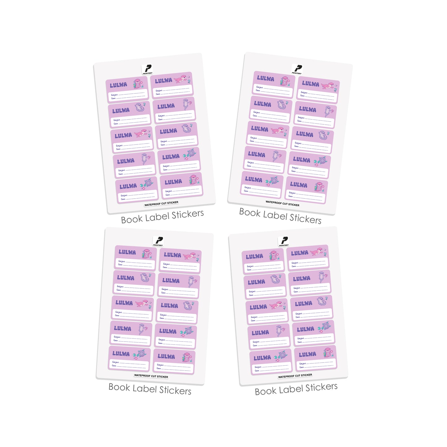 School Label Stickers Pack D138 - Beaver