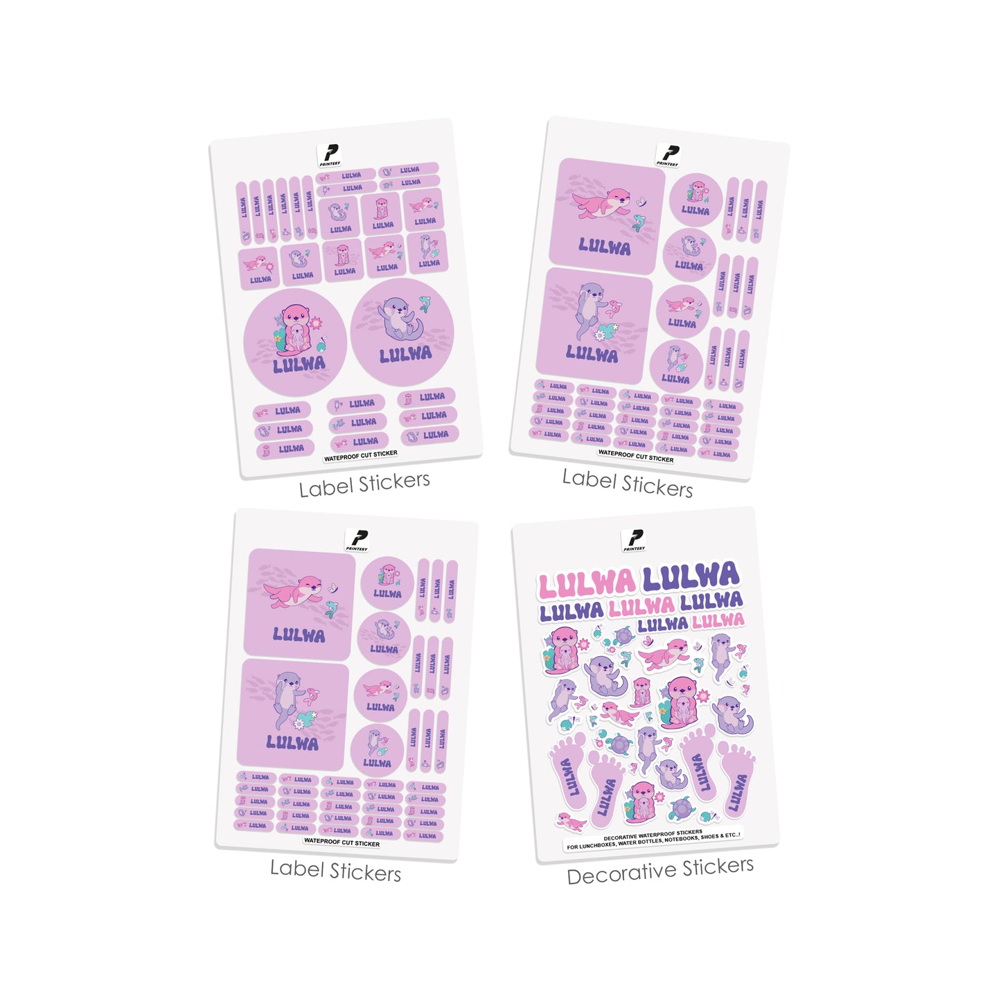 School Label Stickers Pack D138 - Beaver