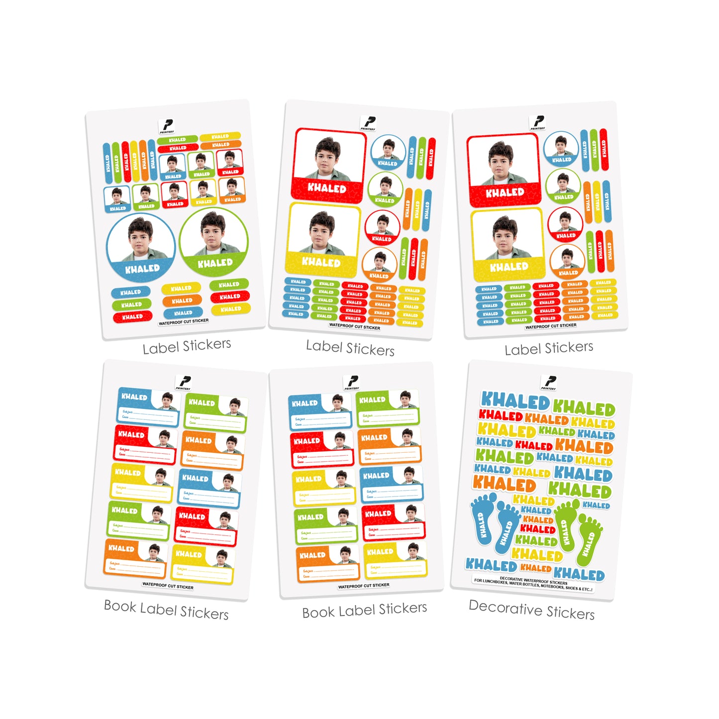 School Label Stickers Pack D133 - Boy Photo Theme