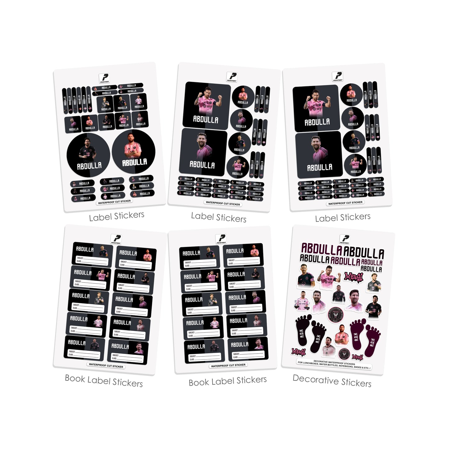 School Label Stickers Pack D144 - Messi