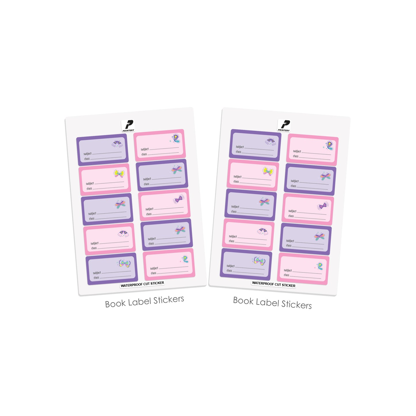 Ready to Buy School Label Pack D071 - Butterfly