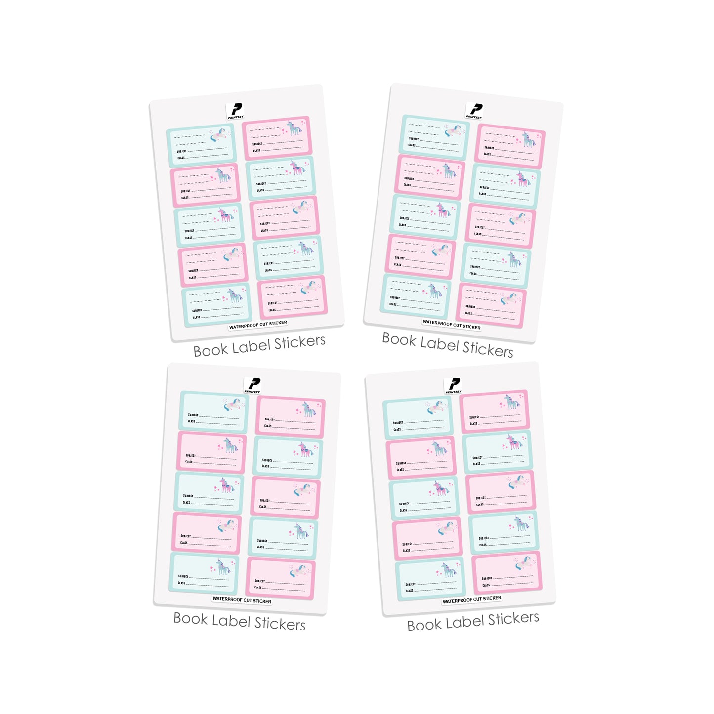 Ready to Buy School Label Pack D069 - Unicorn