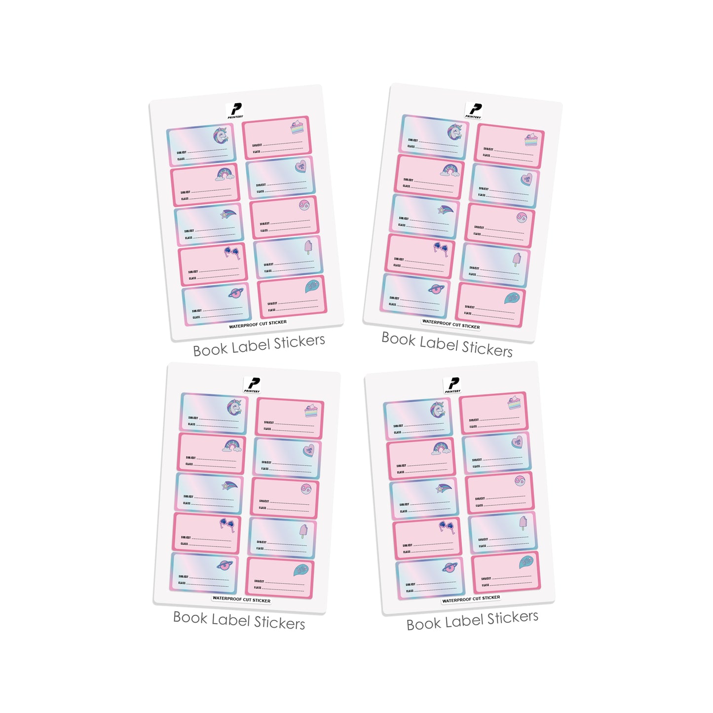 Ready to Buy School Label Pack D077 - Unicorn