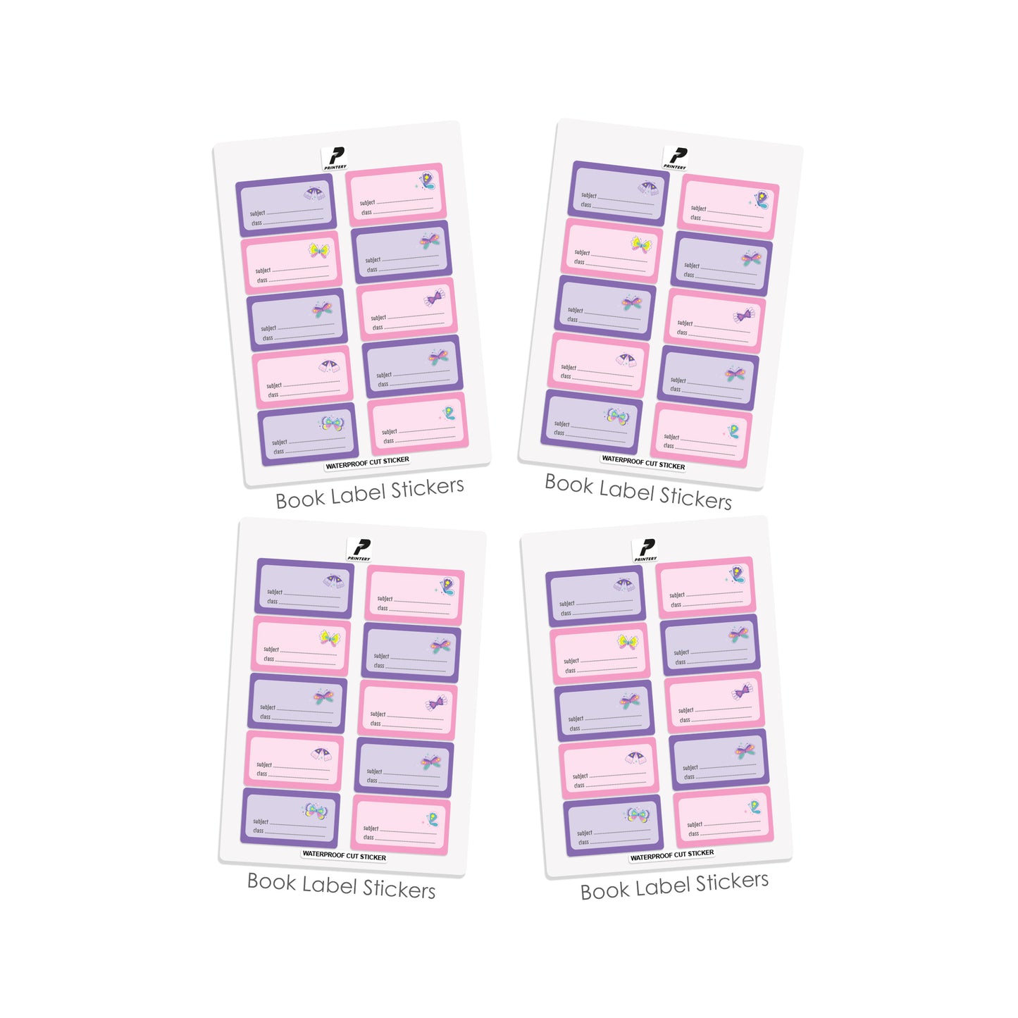 Ready to Buy School Label Pack D071 - Butterfly