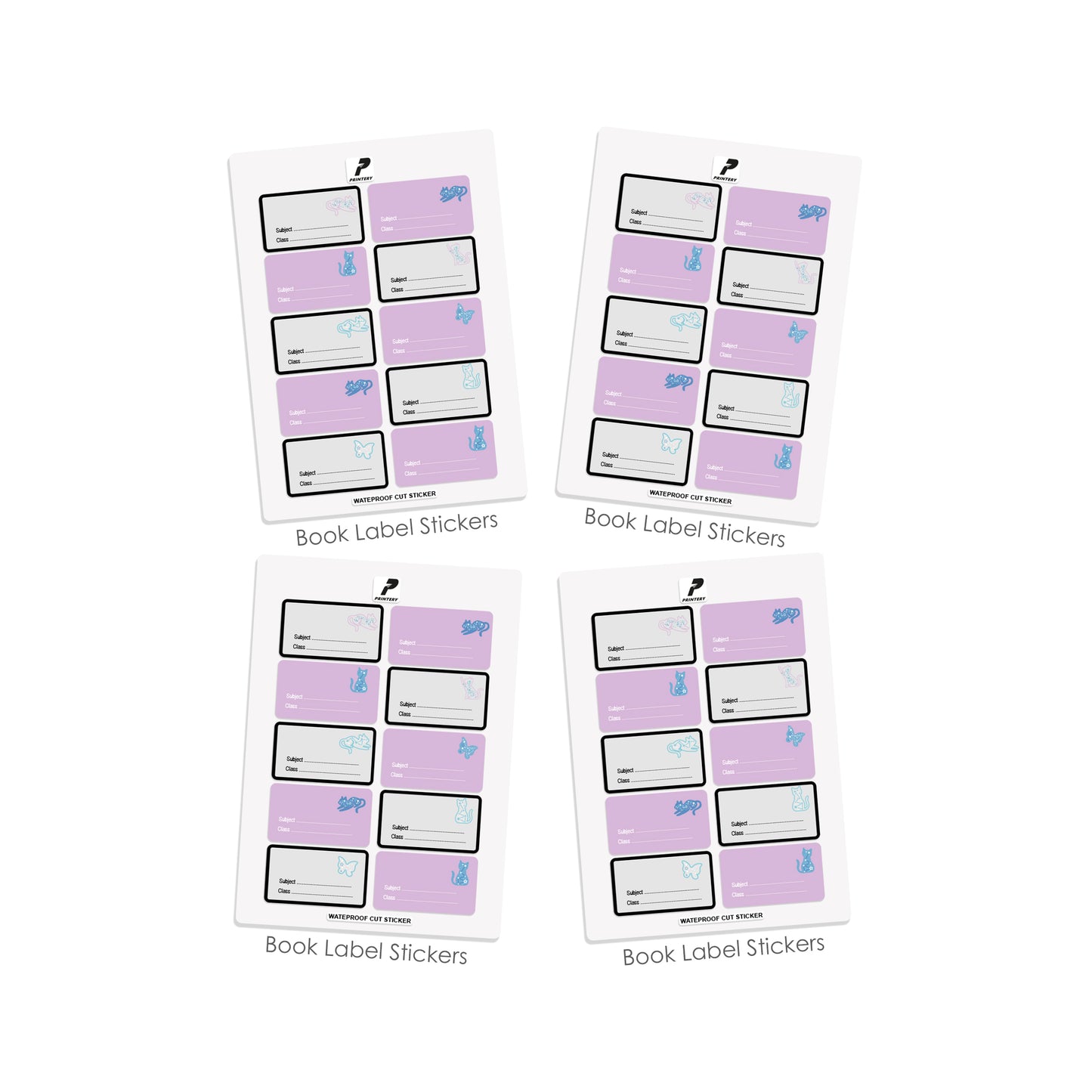 Ready to Buy School Label Pack D072 - Cat