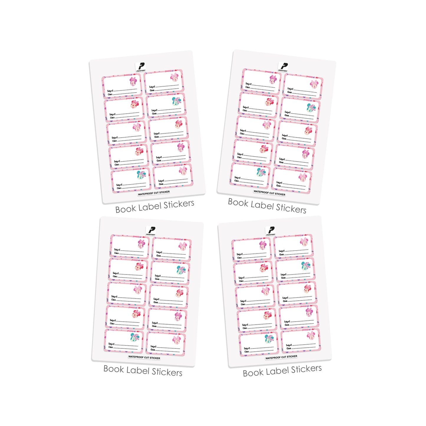 Ready to Buy School Label Pack D081 - Minnie Mouse