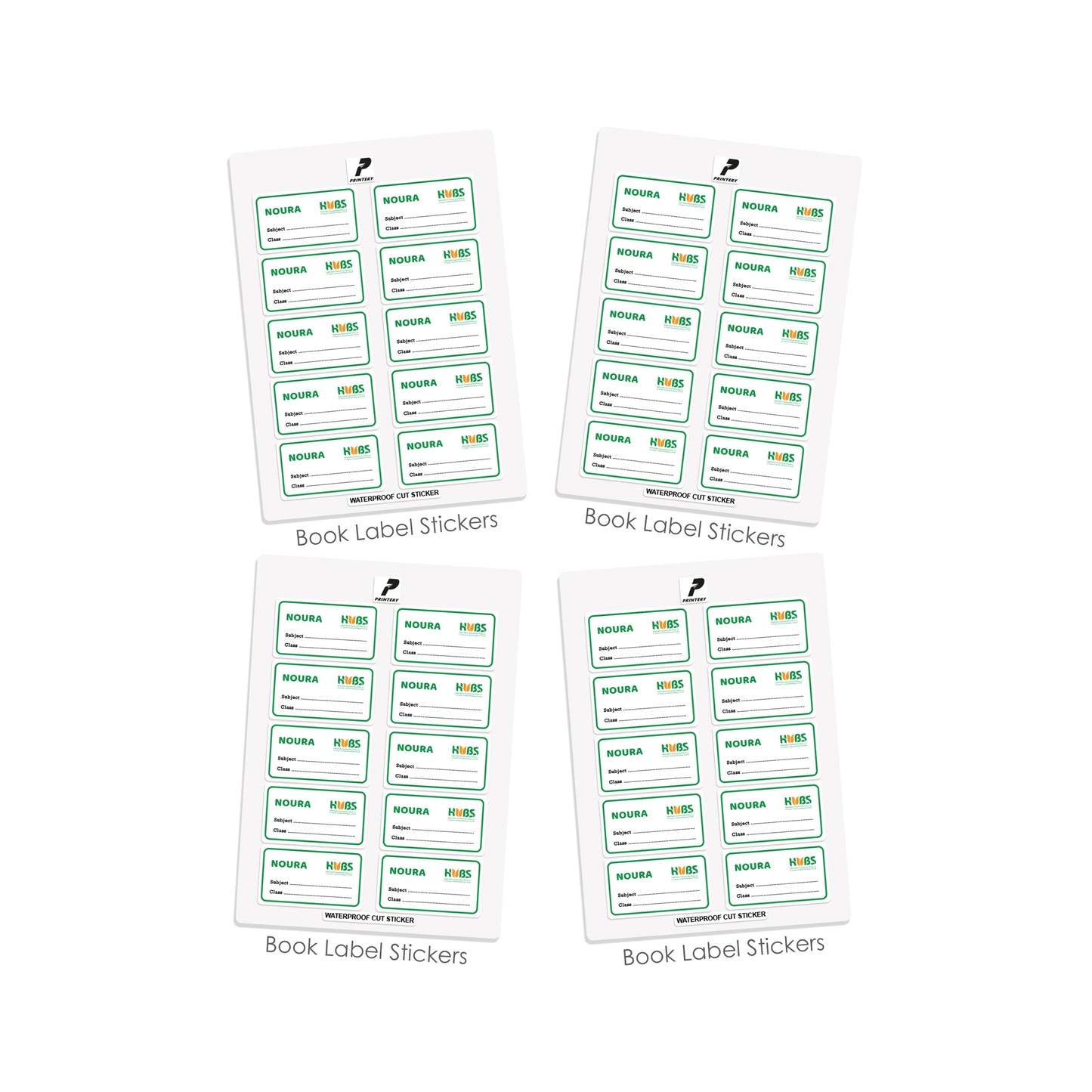 HUBS Customized School Labels