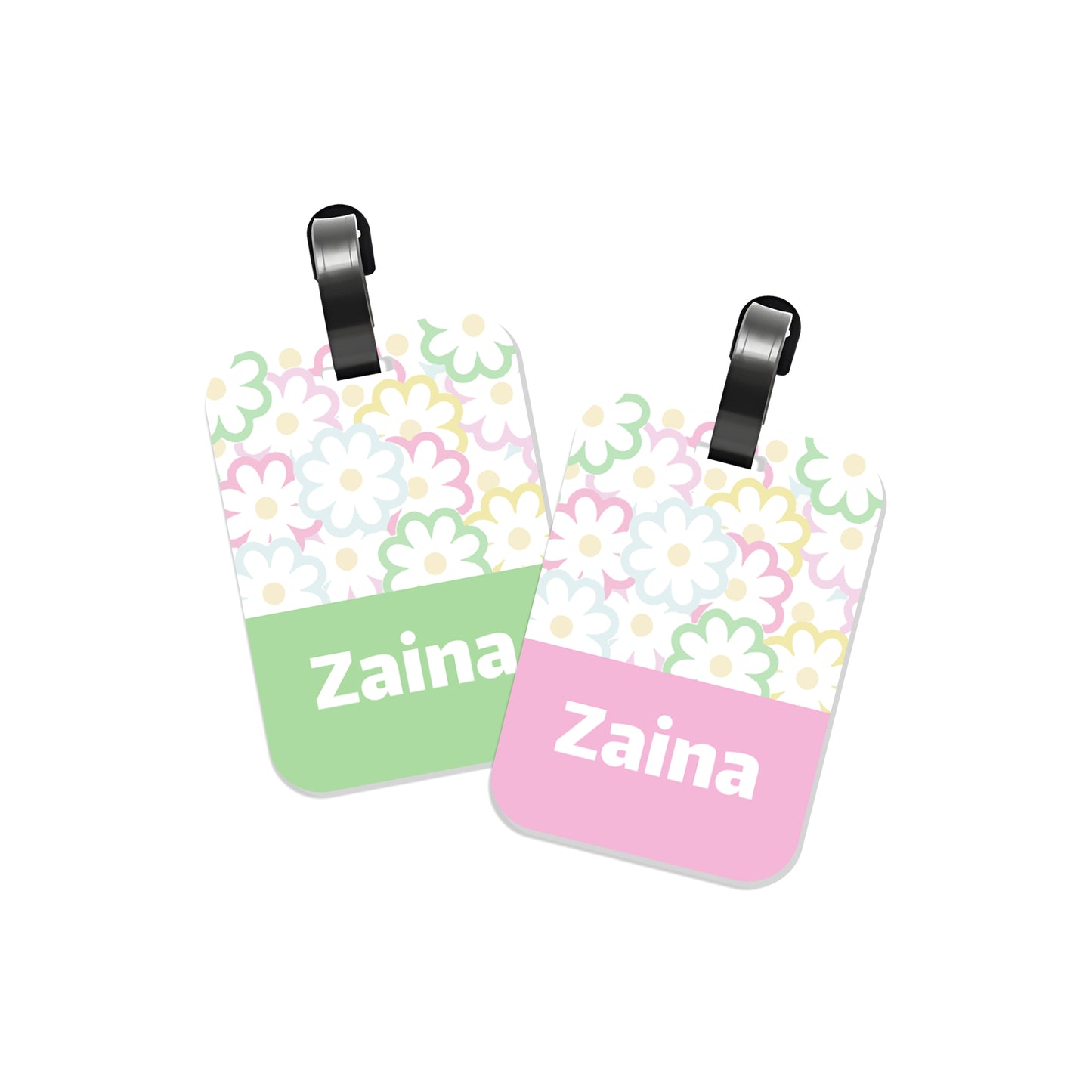 School Tags D162 - Flower Pattern